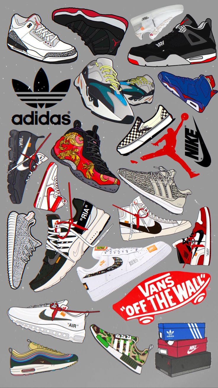 736x1308 Colorful Shoe Wallpaper for Comic Book Lovers. Adidas and nike sneakers, Best sneakers for streetwear