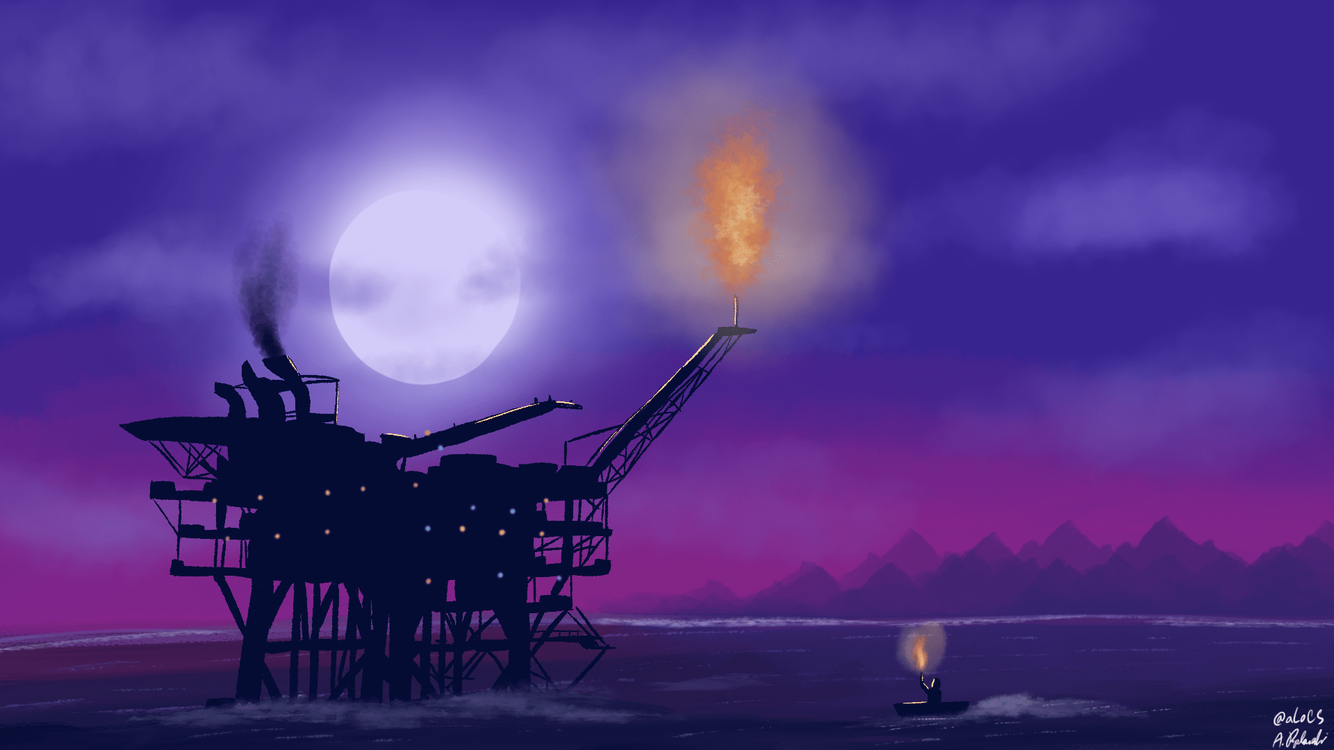 1920x1080 drew oil rig because it's the best monument