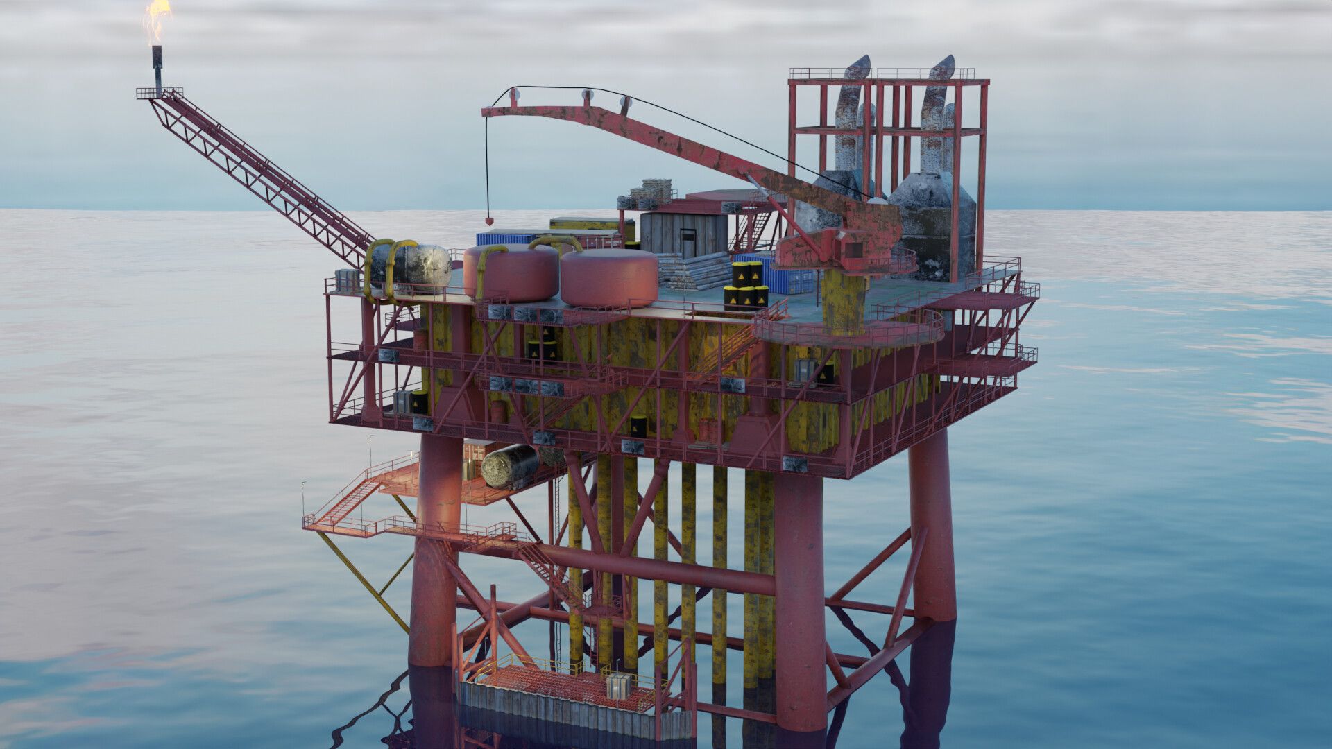1920x1080 Rust Oil Rig