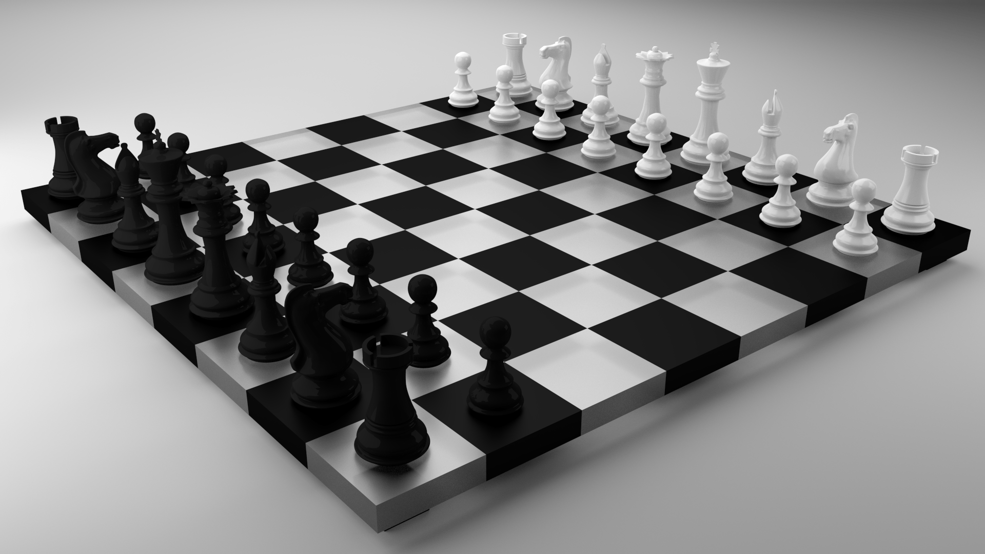 1920x1080 3D Chess Board Wallpaper