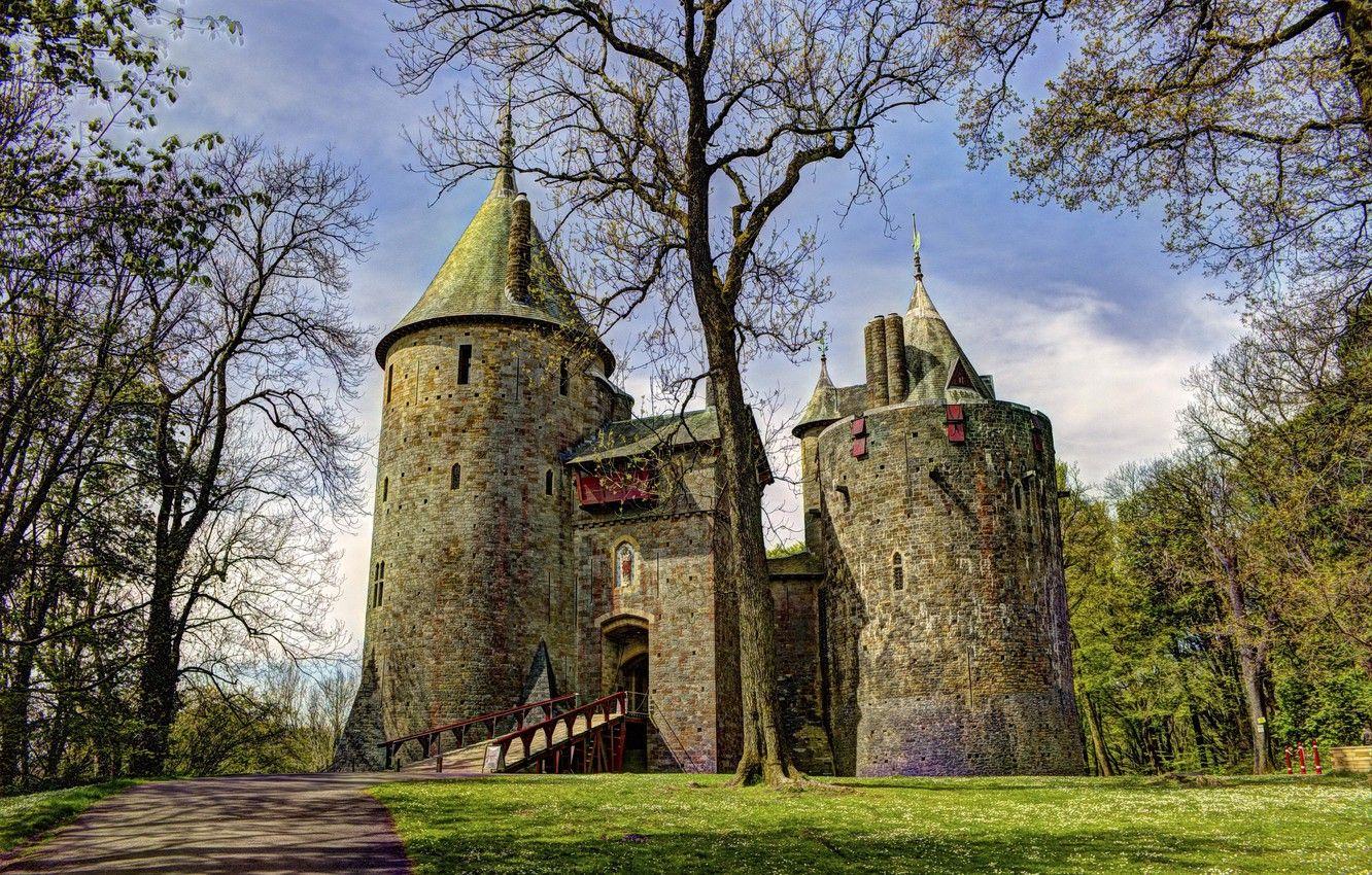 1332x850 Wallpaper England, Nature, Bridge, Castle, Tower image