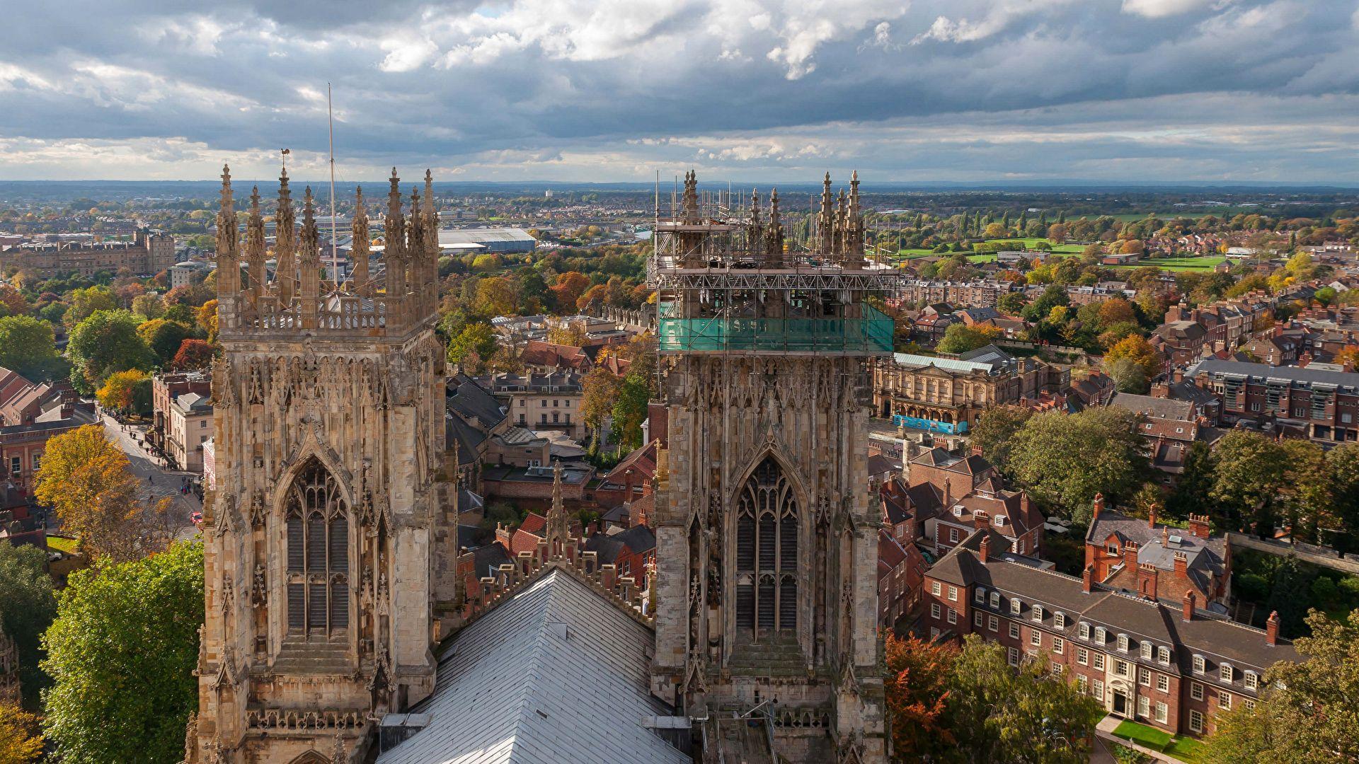 1920x1080 Photo England York Roof Cities Clouds Building 1920x1080