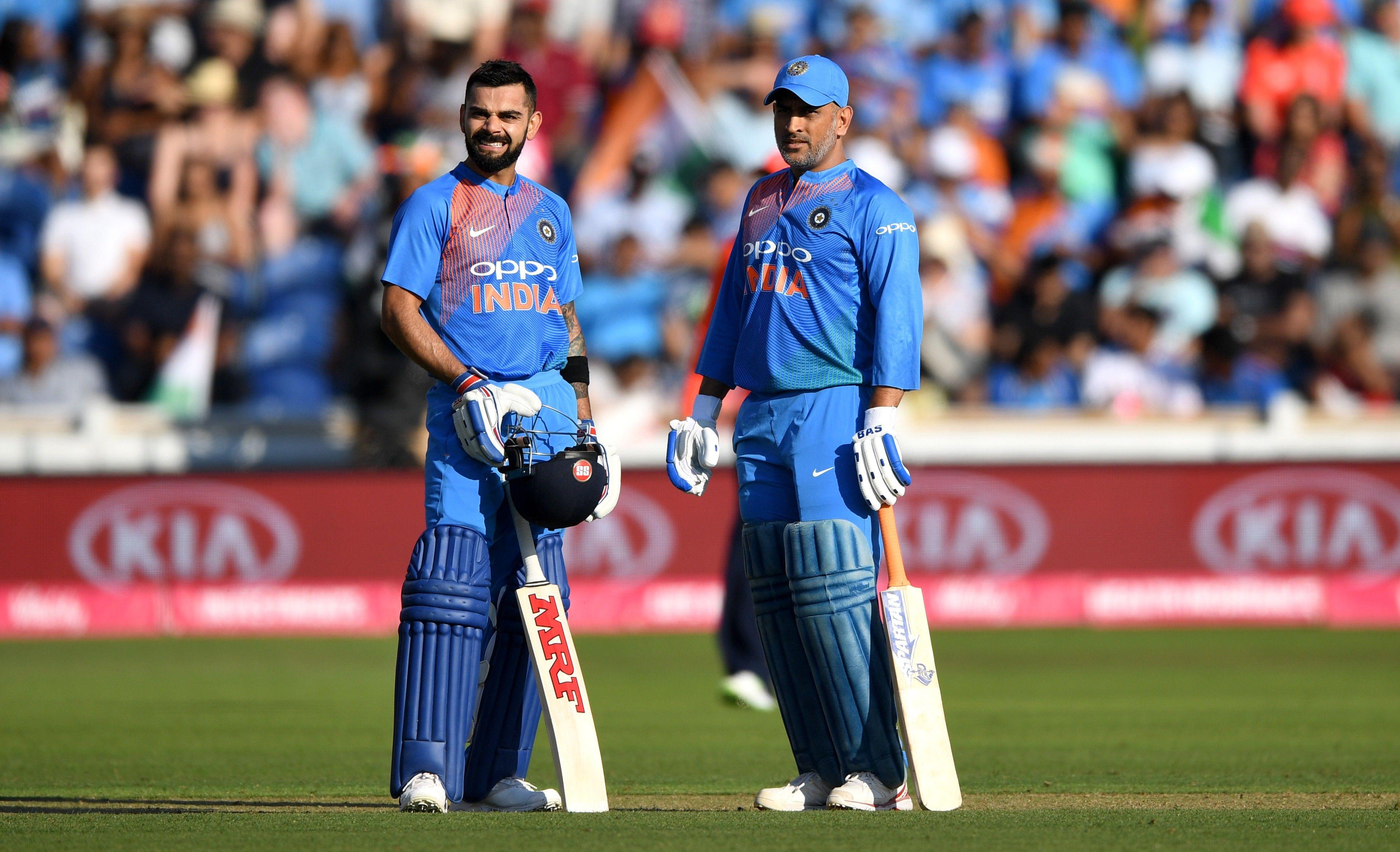 3917x2383 Virat Kohli and MS Dhoni in Cricket Worldcup 2019 4K Wallpaper