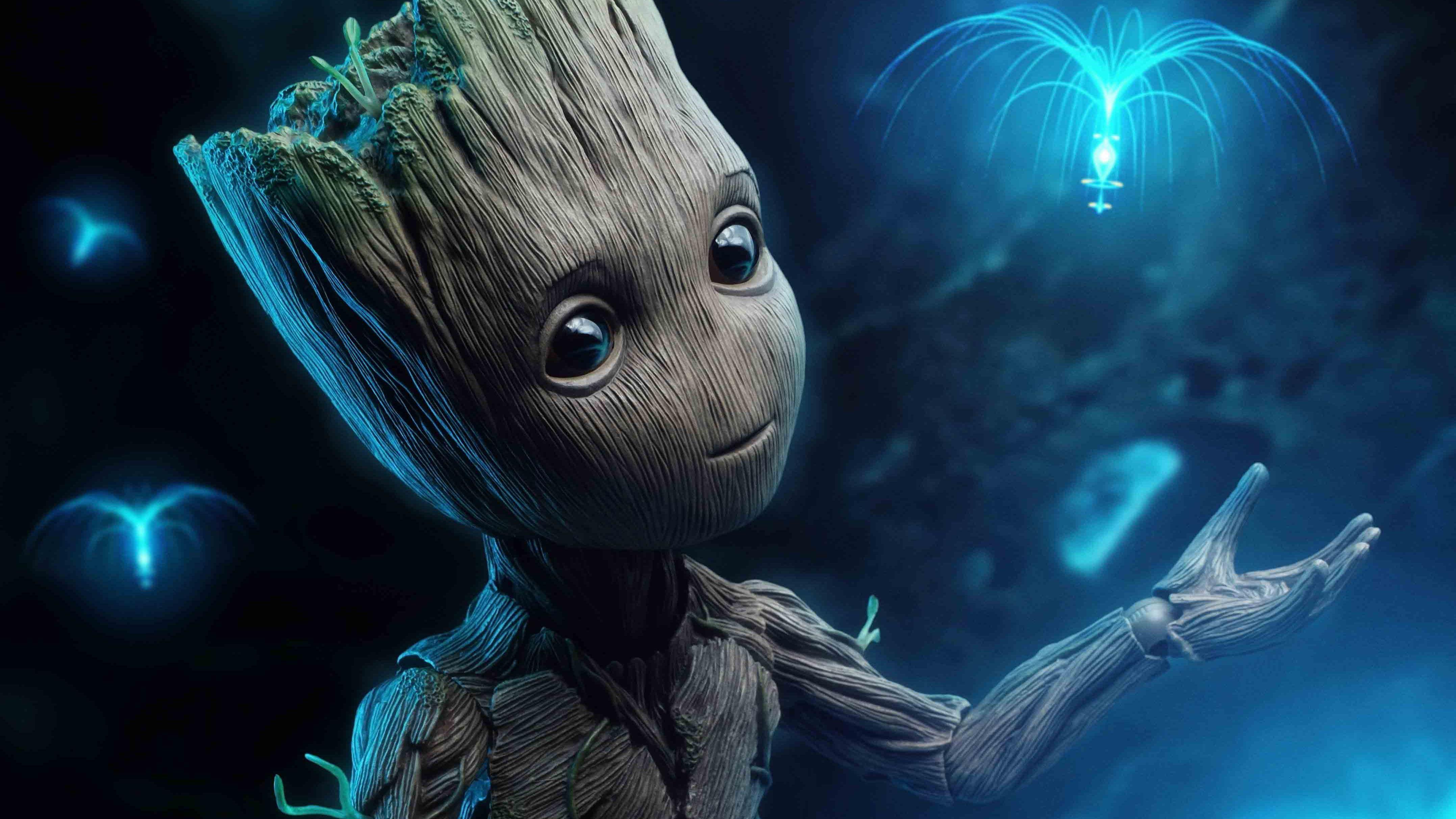 4310x2425 Baby Groot Minimal Art 4k Wallpaper