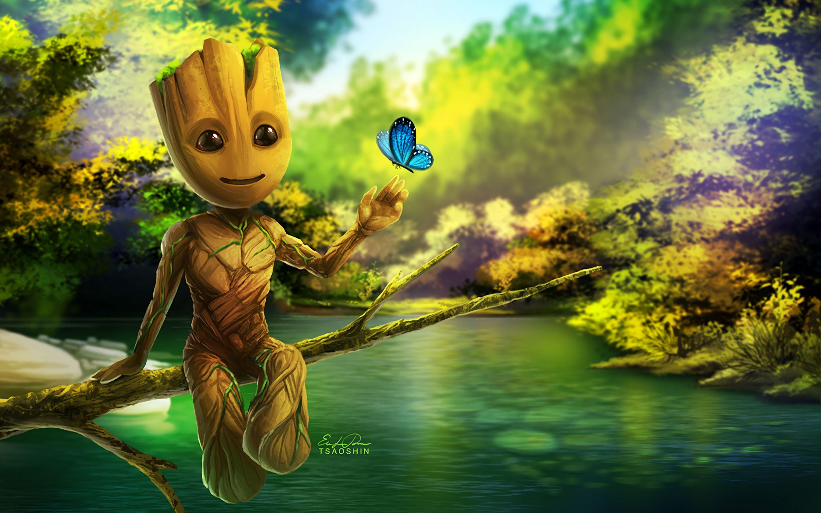 2880x1800 Baby Groot Artwork Macbook Pro Retina HD 4k Wallpaper