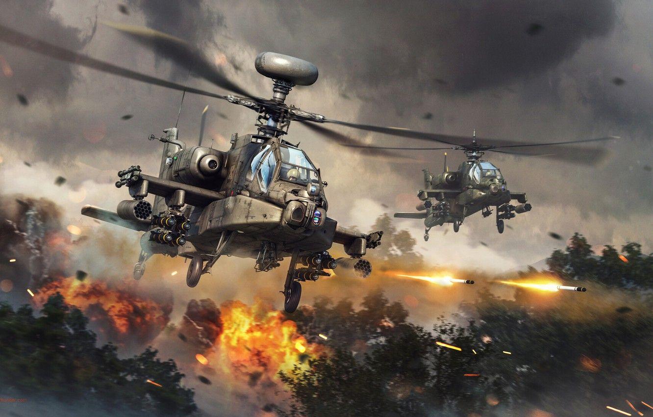1332x850 Wallpaper fire, sparks, helicopters, War Thunder, Attack