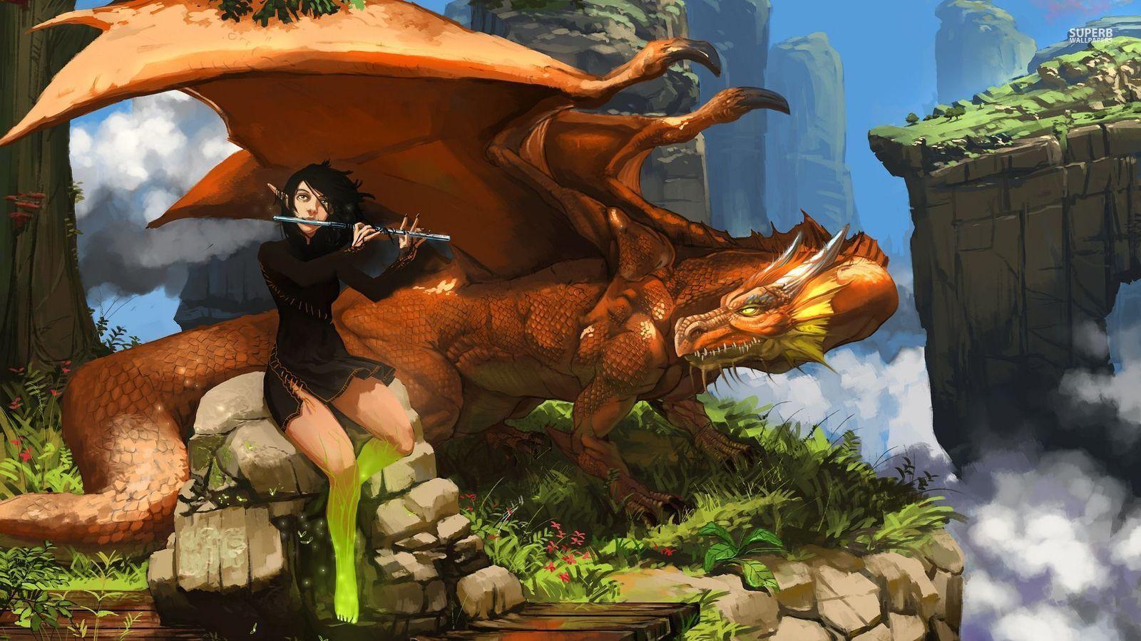 1600x900 Bard and Dragon