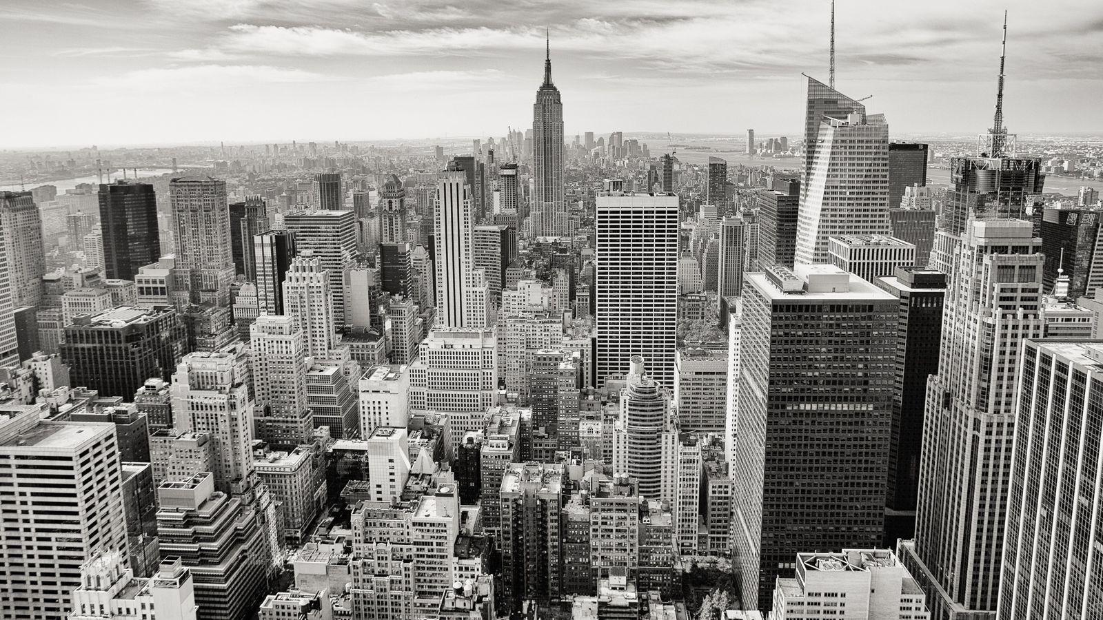 1600x900 Black And White City Buildings Urban HD Wallpaper Cityscape