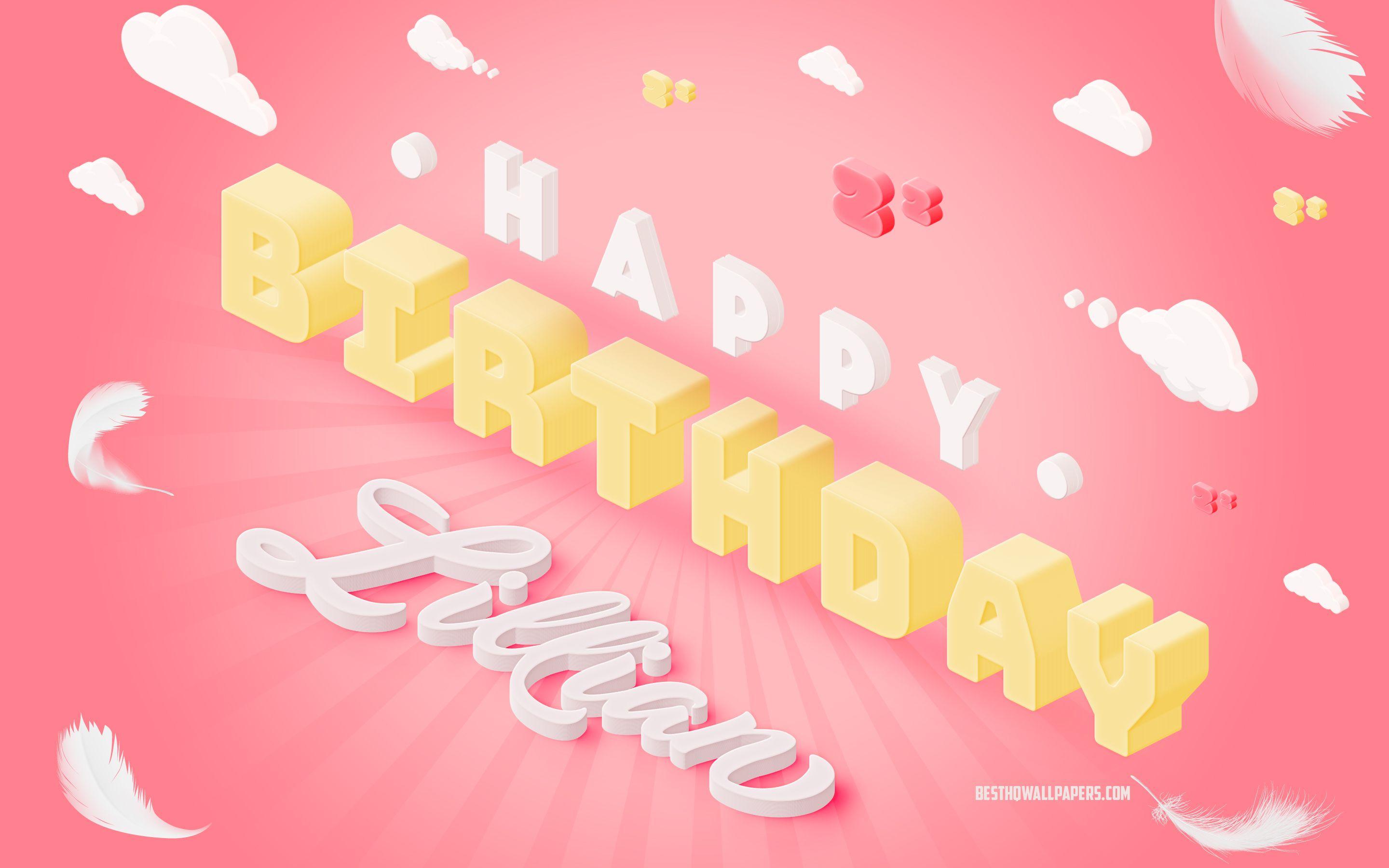 2880x1800 Download wallpaper Happy Birthday Lillian, Birthday Balloons