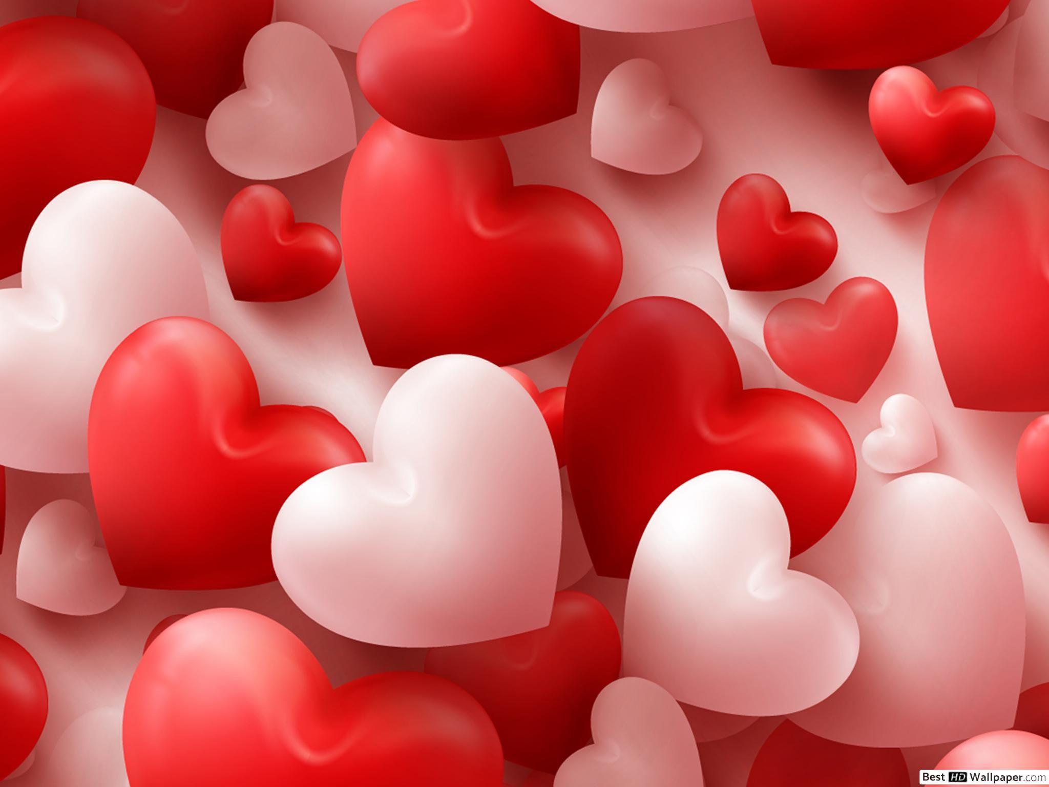 2048x1536 Valentine's day heart balloons HD wallpaper download