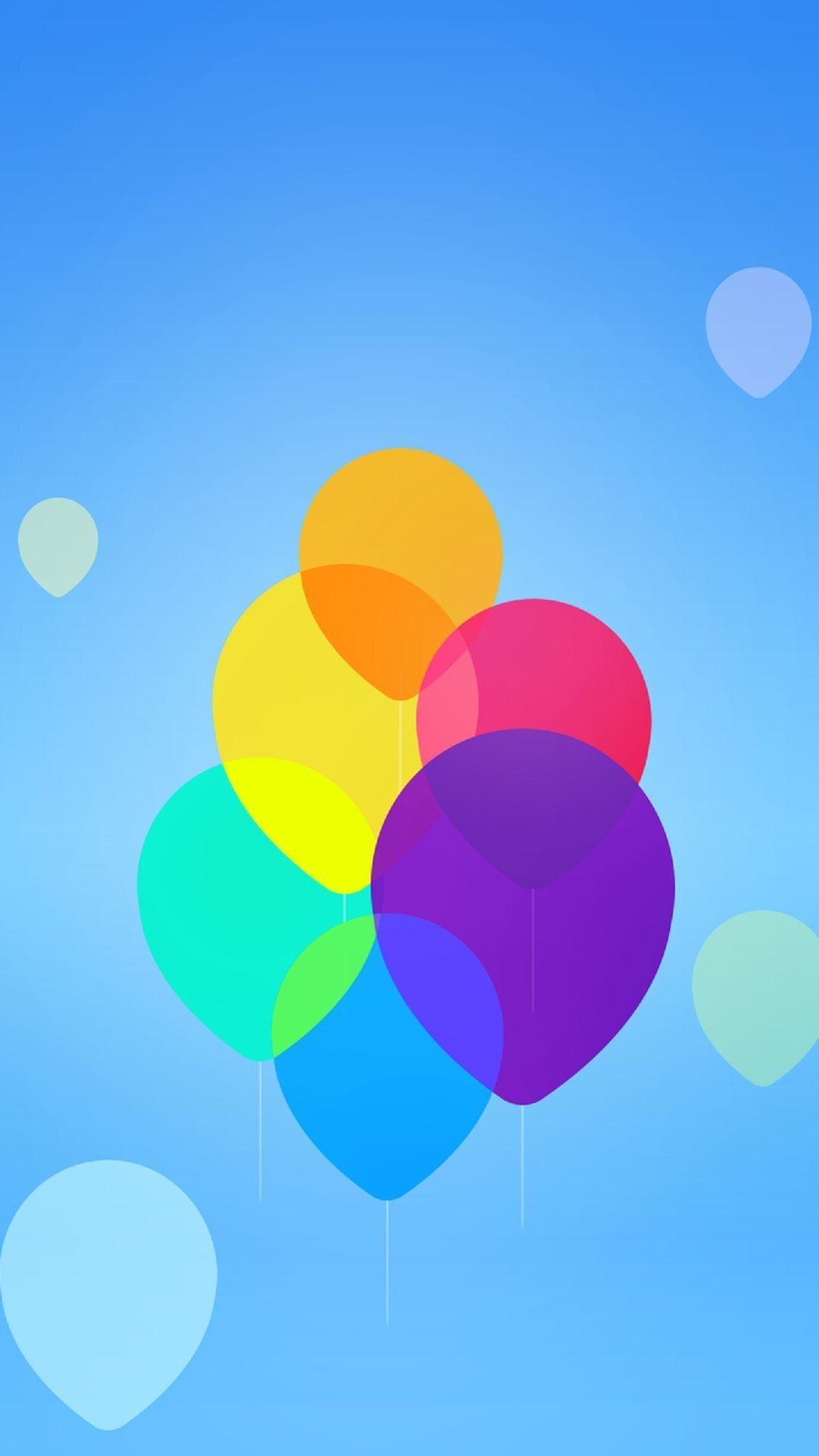 1080x1920 Colorful #Colorful Minimalist Balloons Android Wallpaper
