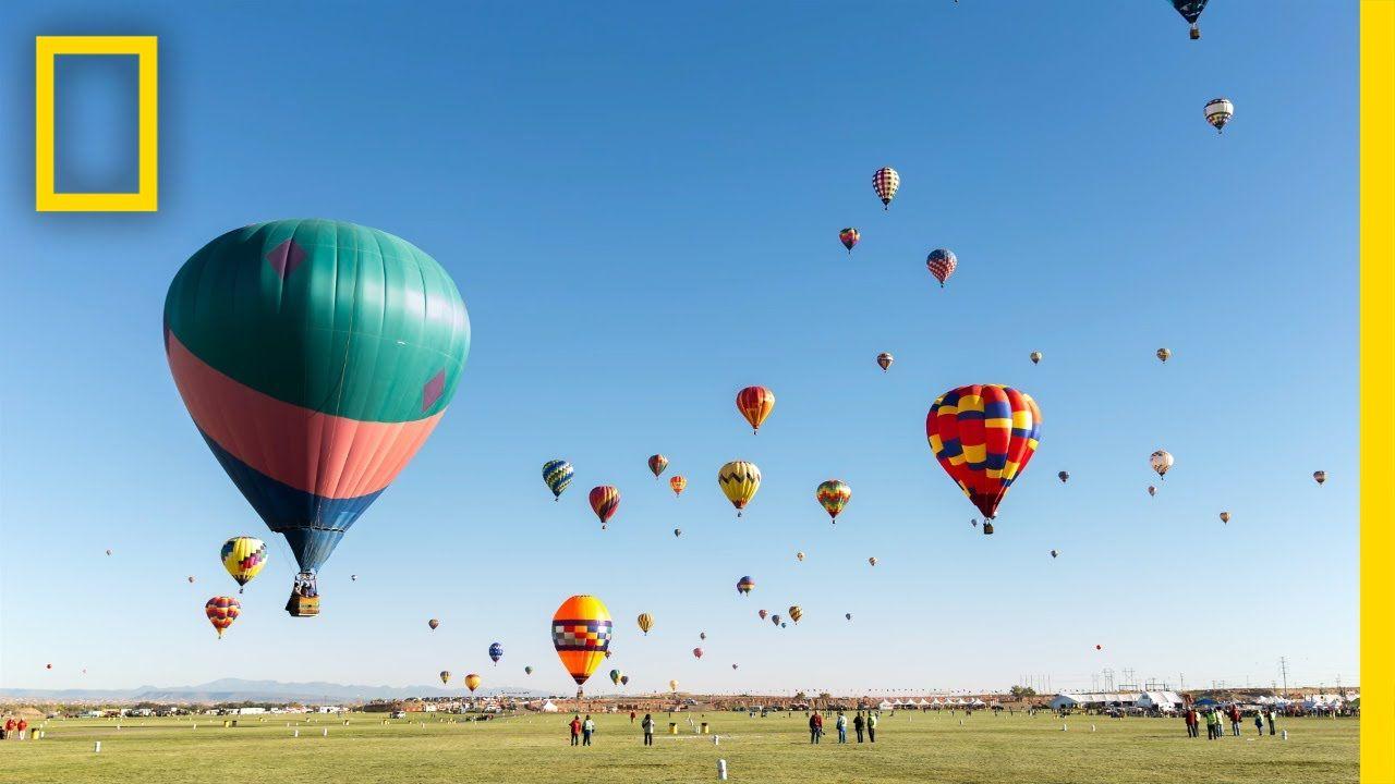 1280x720 Colorful Time Lapse Of Hot Air Balloons In New Mexico. Short Film