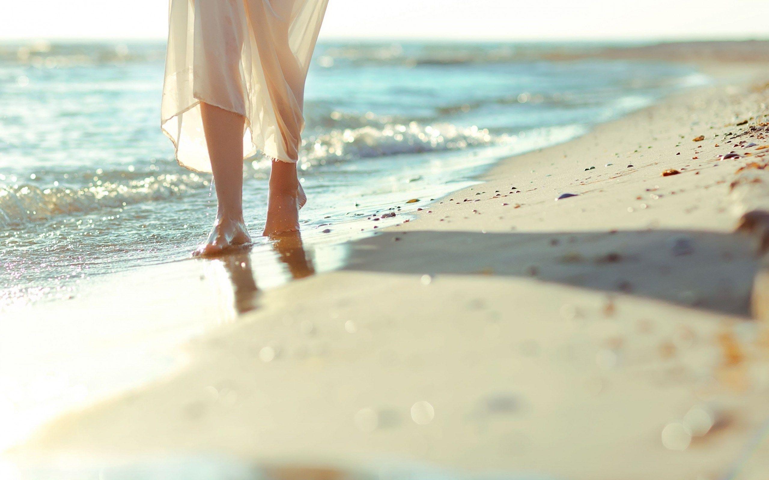 2560x1600 Sand Waves Girl Legs Beach Sea HD Wallpaper. Beach, Beach sand
