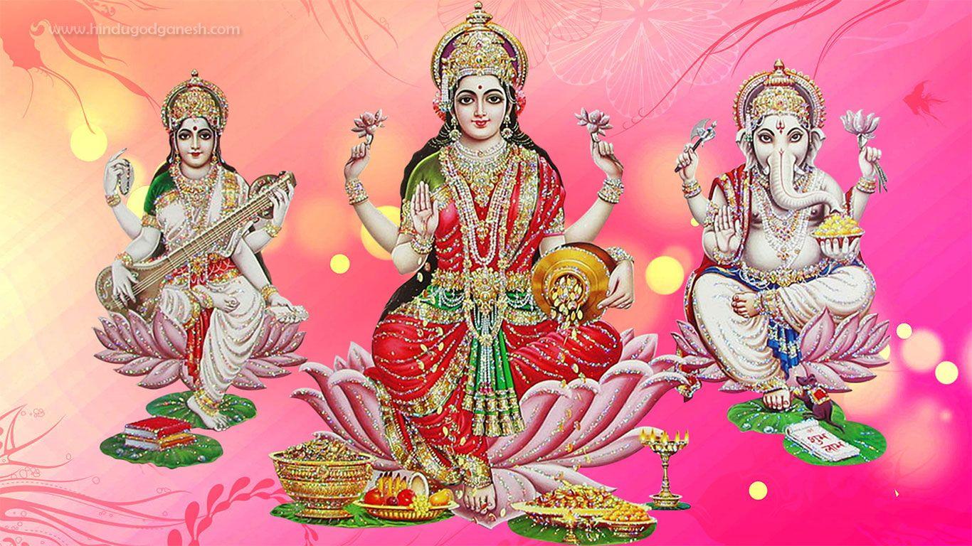 1366x768 Goddess Lakshmi HD Wallpaper download free