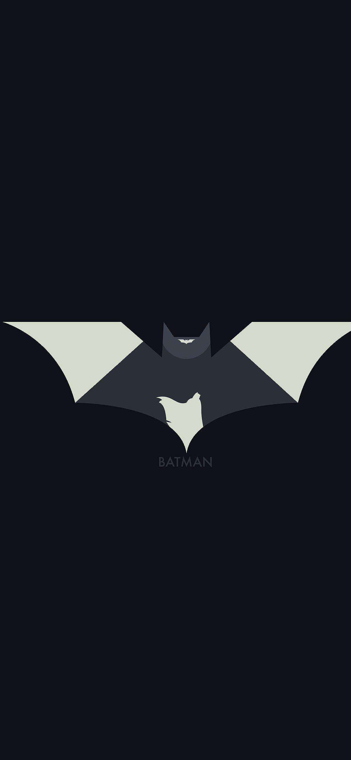 1125x2436 iPhone X wallpaper. hugoli art batman minimal logo illust dark