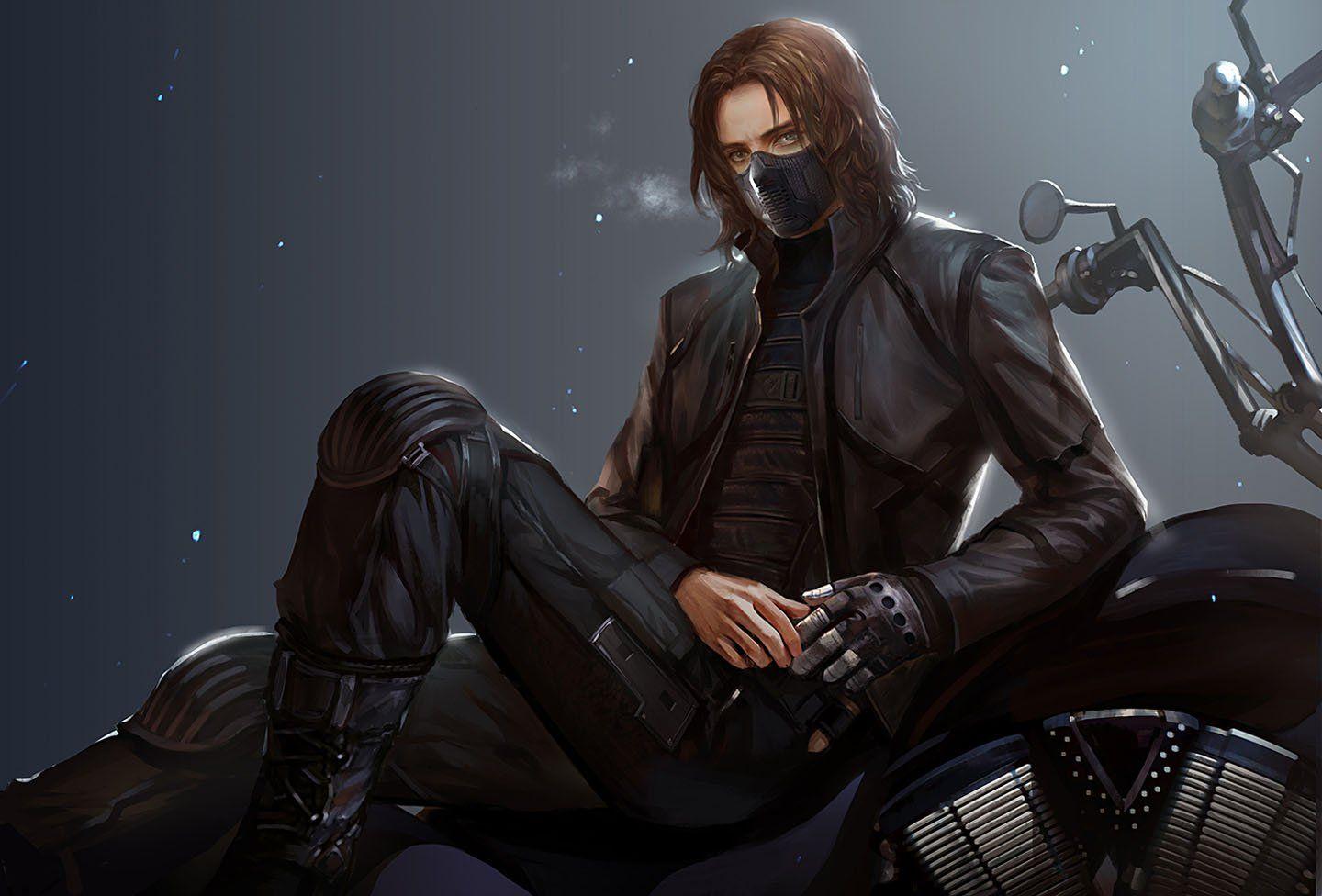 1440x976 fantasy, Male, Blue, Eyes, Boots, Brown, Hair, Bucky, Barnes