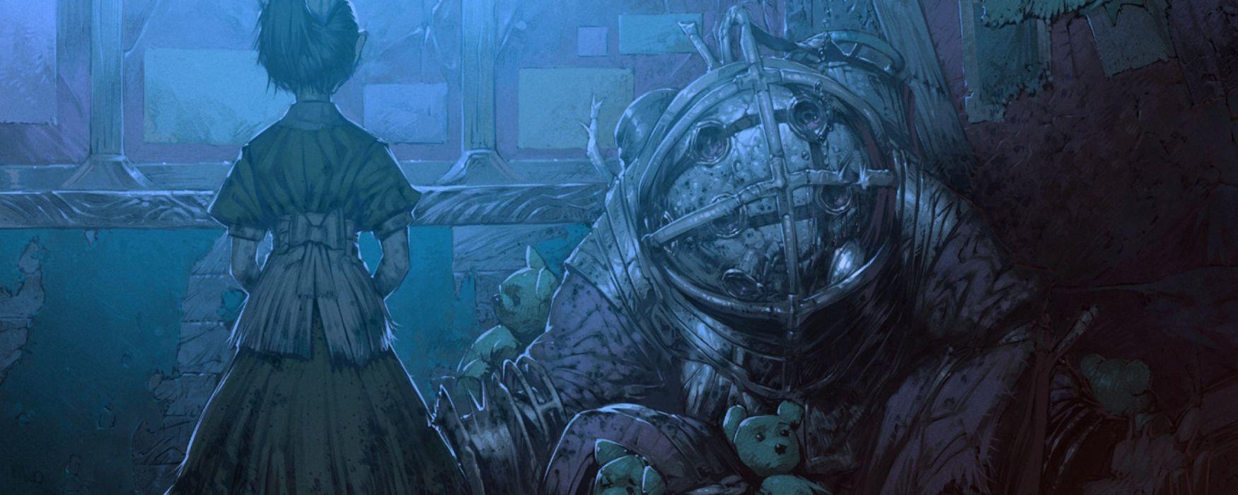 1750x700 BIOSHOCK Fantasy Sci Fi Shooter Action Cyborg Fighting Robot