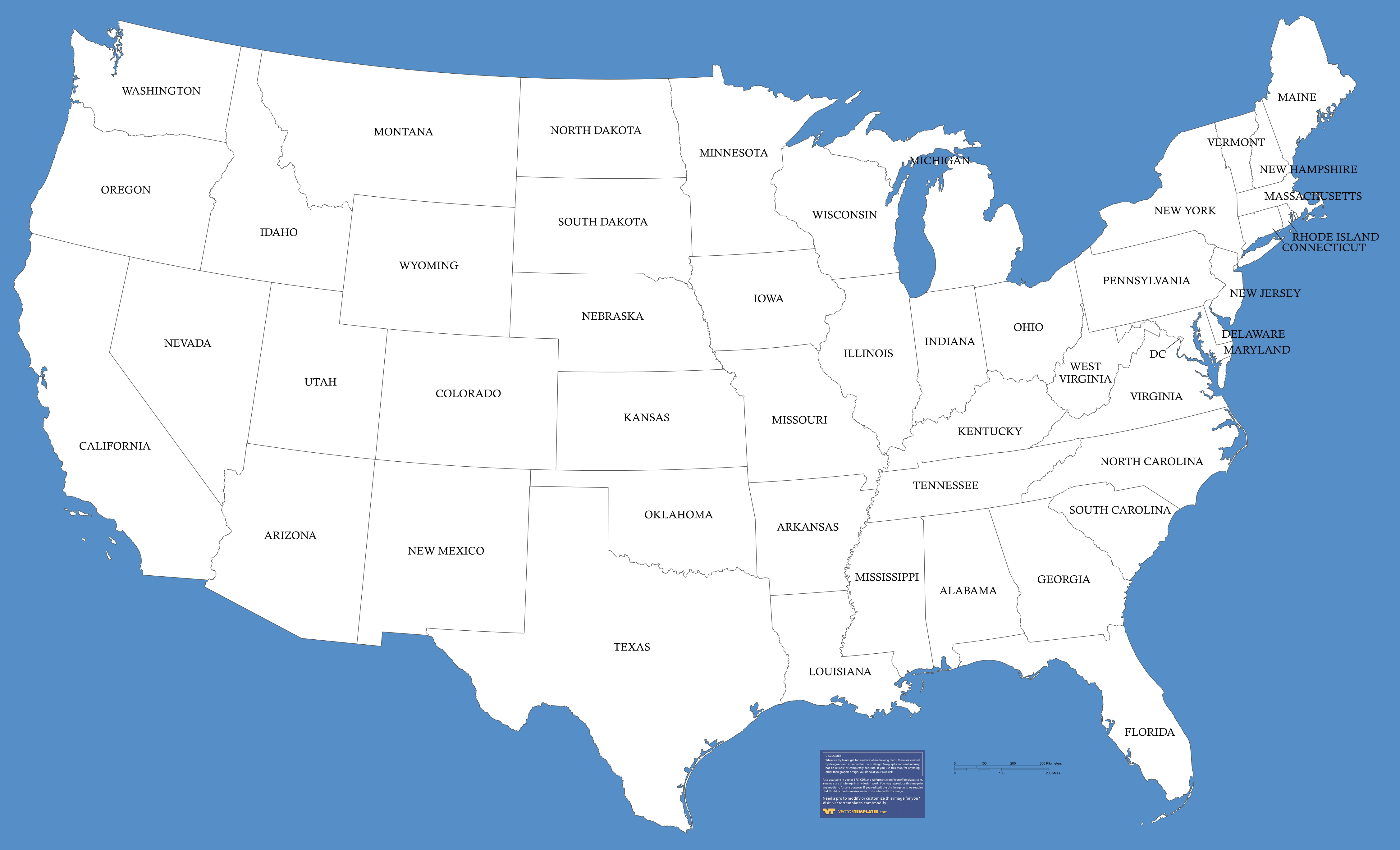 4506x2736 map of usa. Usa map, United states map, America map