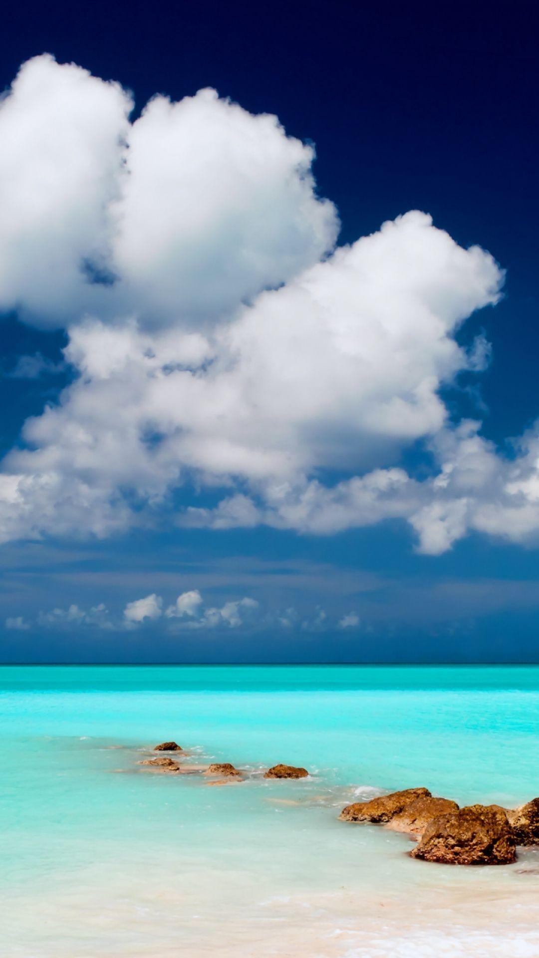 1080x1920 Clear Blue Sea Sky Android Wallpaper free download. Android