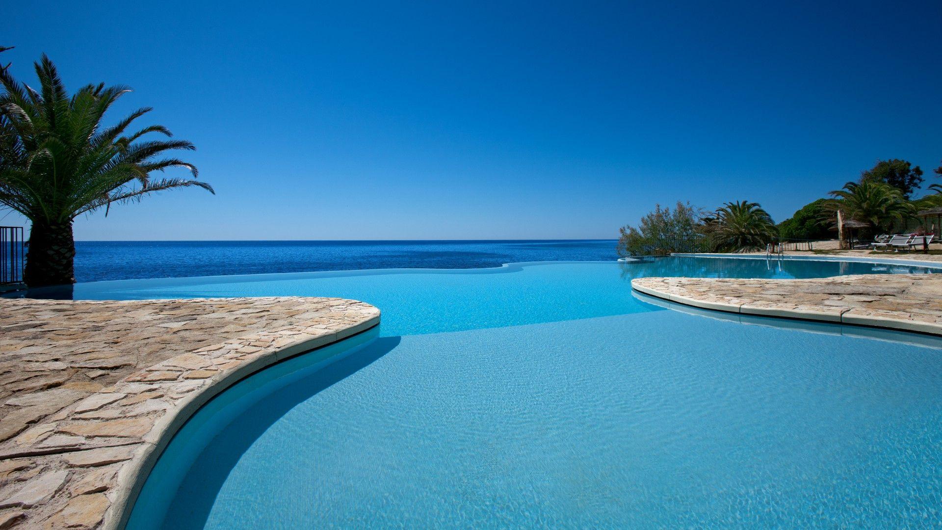1920x1080 Wallpaper Costa dei Fiori, Sardinia, Italy, The best hotel pools