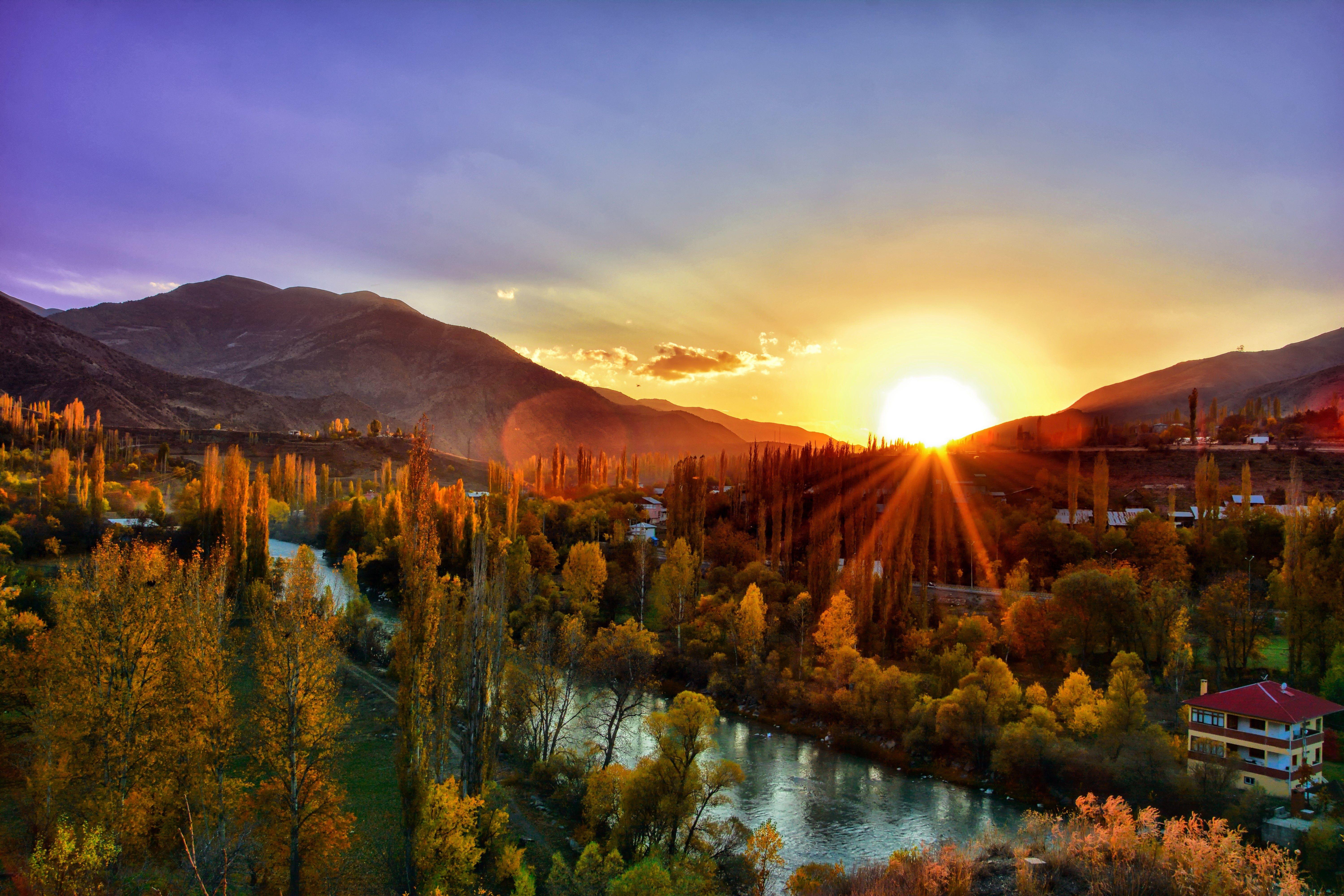 6000x4000 #sunset, #dawn, #nature, #mountains, #landscape, #hd, k