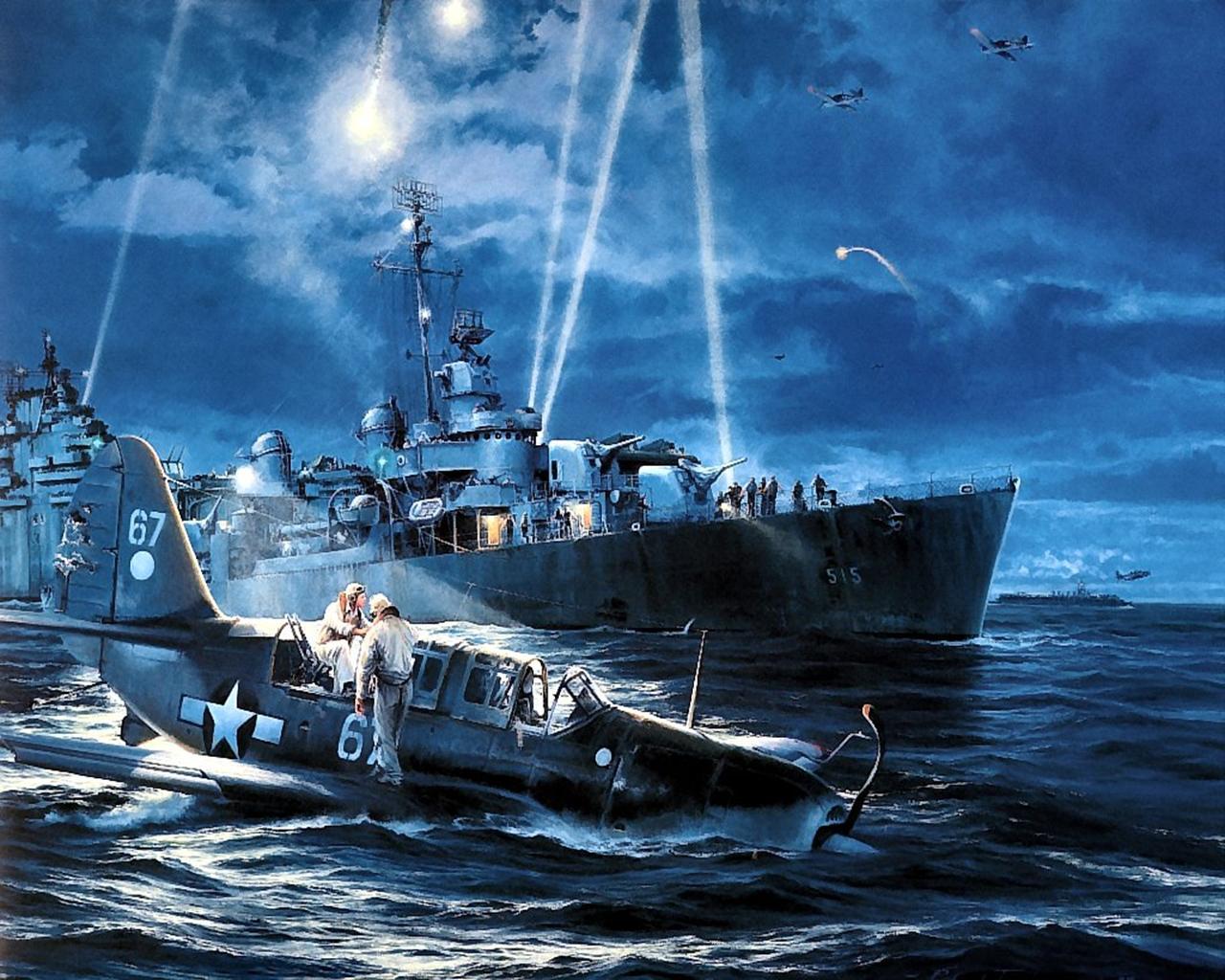 1280x1024 Desktop Wallpaper Ships Painting Art Army
