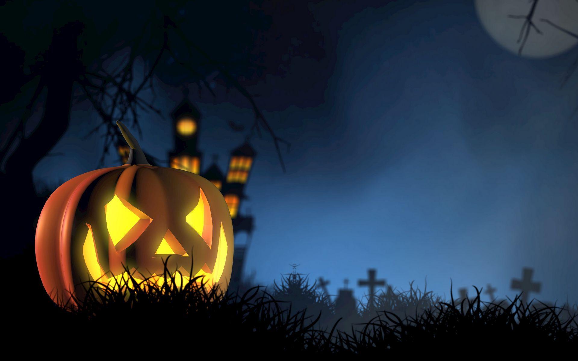1920x1200 Download wallpaper 1920x1200 halloween, pumpkin, spooky, face