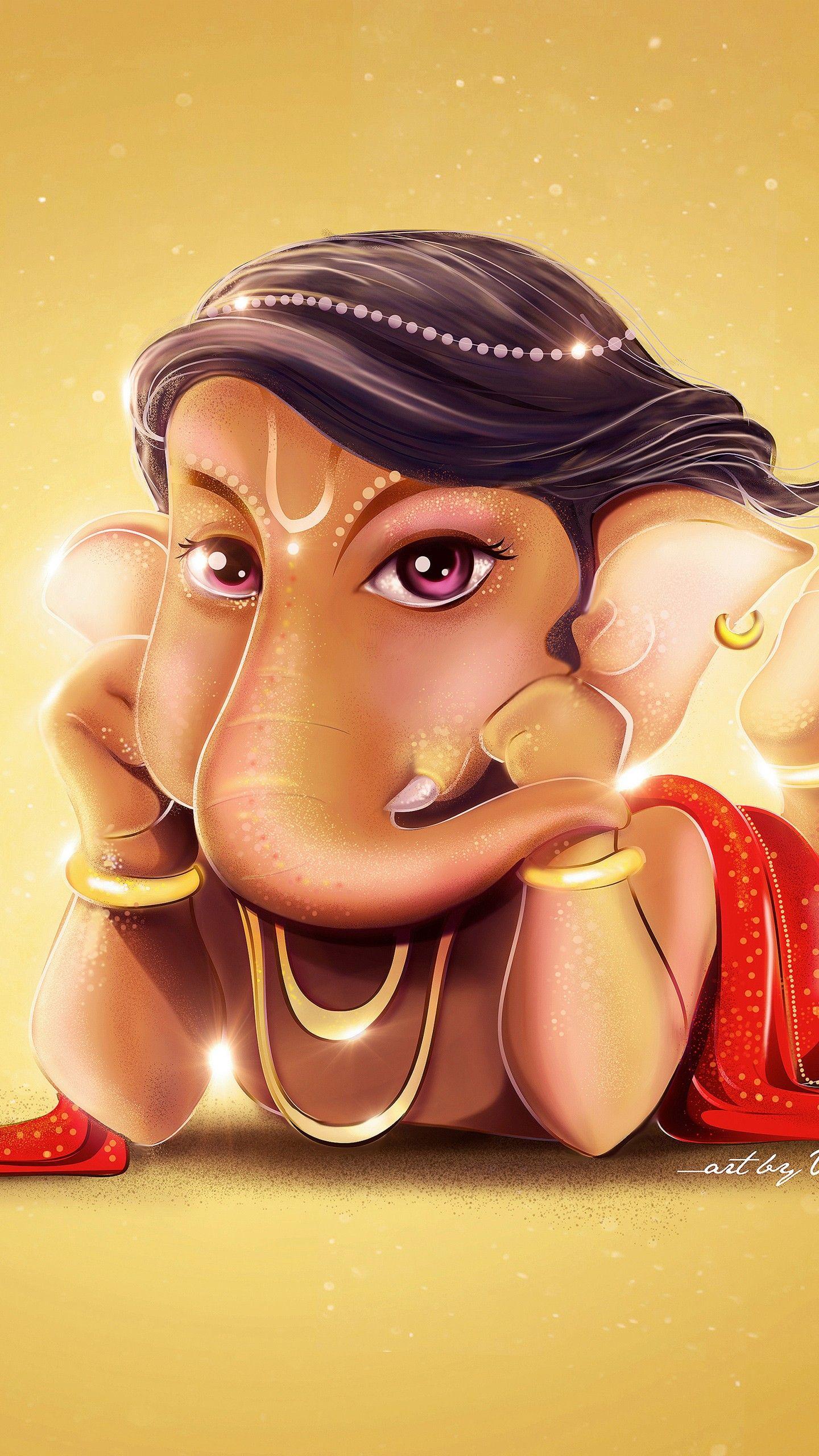 1440x2560 Cute Lord Ganesha HD 4K Wallpaper
