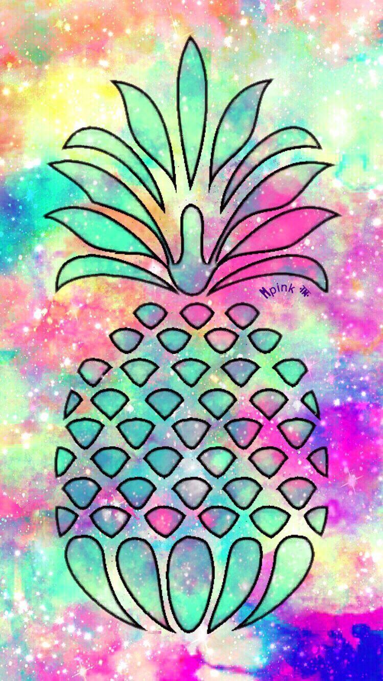 750x1334 Painted Pineapple Galaxy IPhone Android Wallpaper I Created