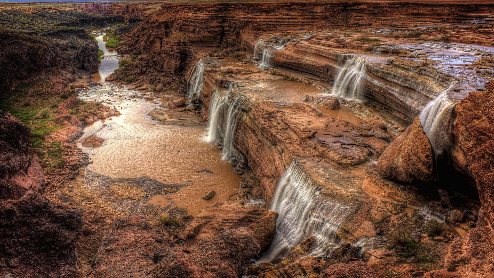 1920x1080 Cascade Falls Grand Falls Of The River Little Colorado Near