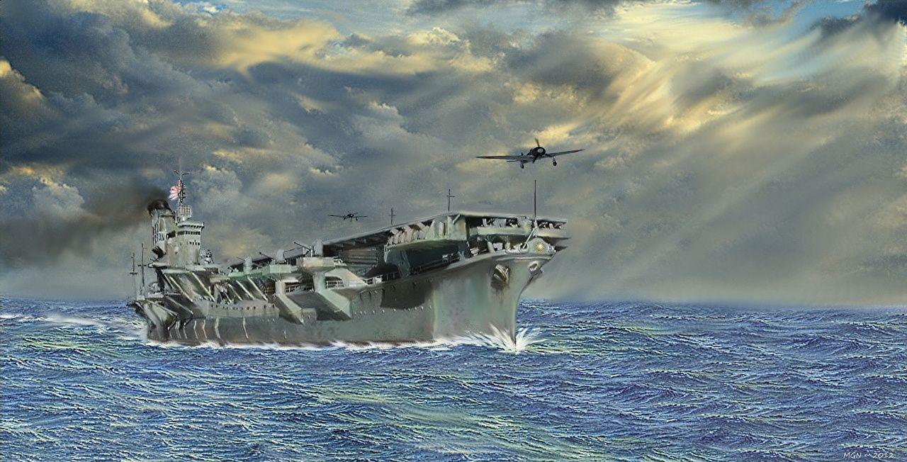 1280x652 Photos Aircraft carrier Japanese aircraft carrier Shinano Painting