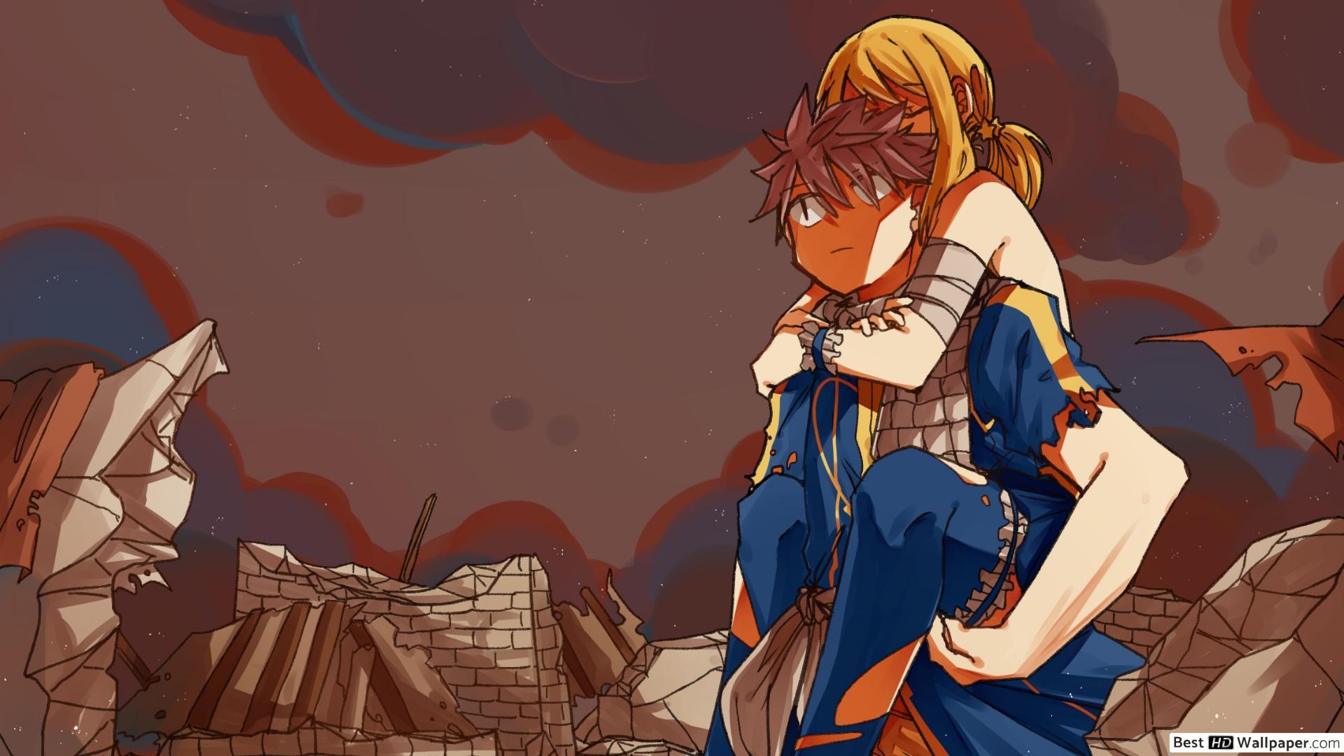 1920x1080 Natsu Piggyback Lucy HD wallpaper download