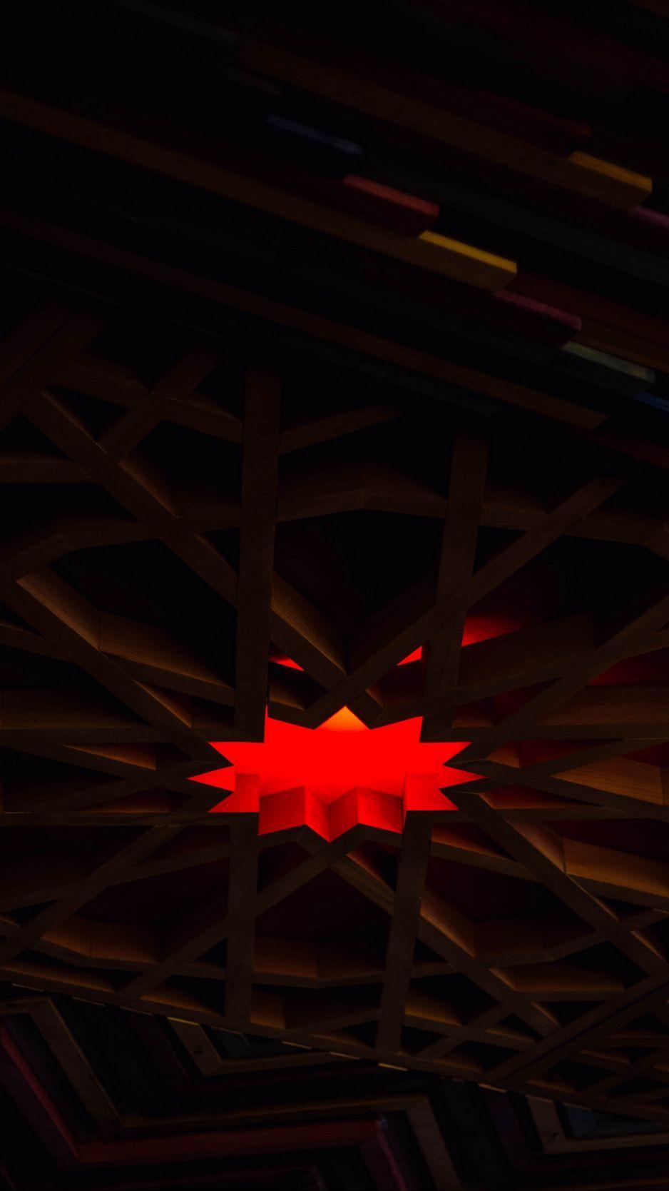 938x1668 Download Wallpaper 938x1668 Polygon, Design, Red, Dark Iphone 8 7