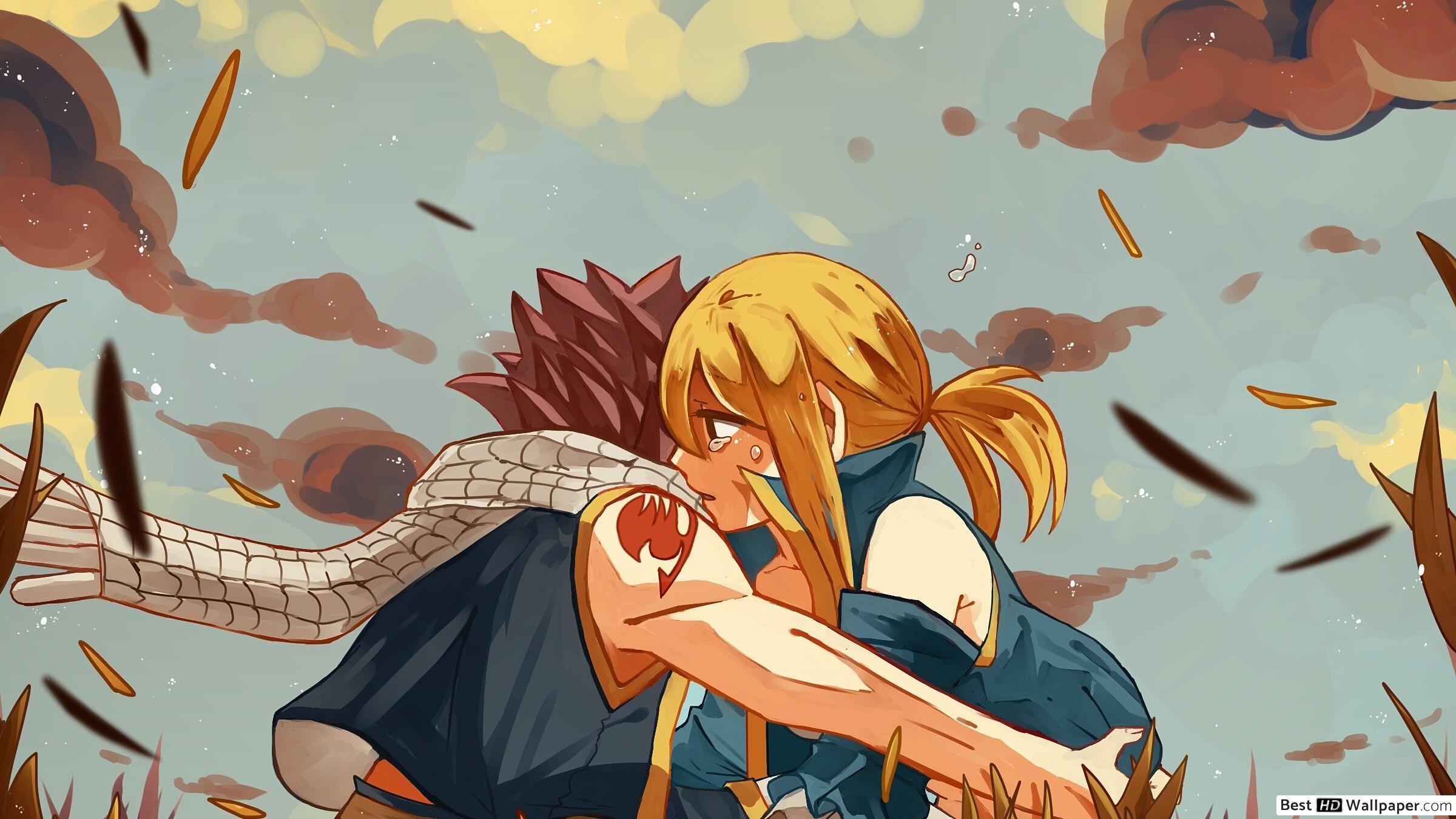 2400x1350 Natsu & Lucy HD wallpaper download