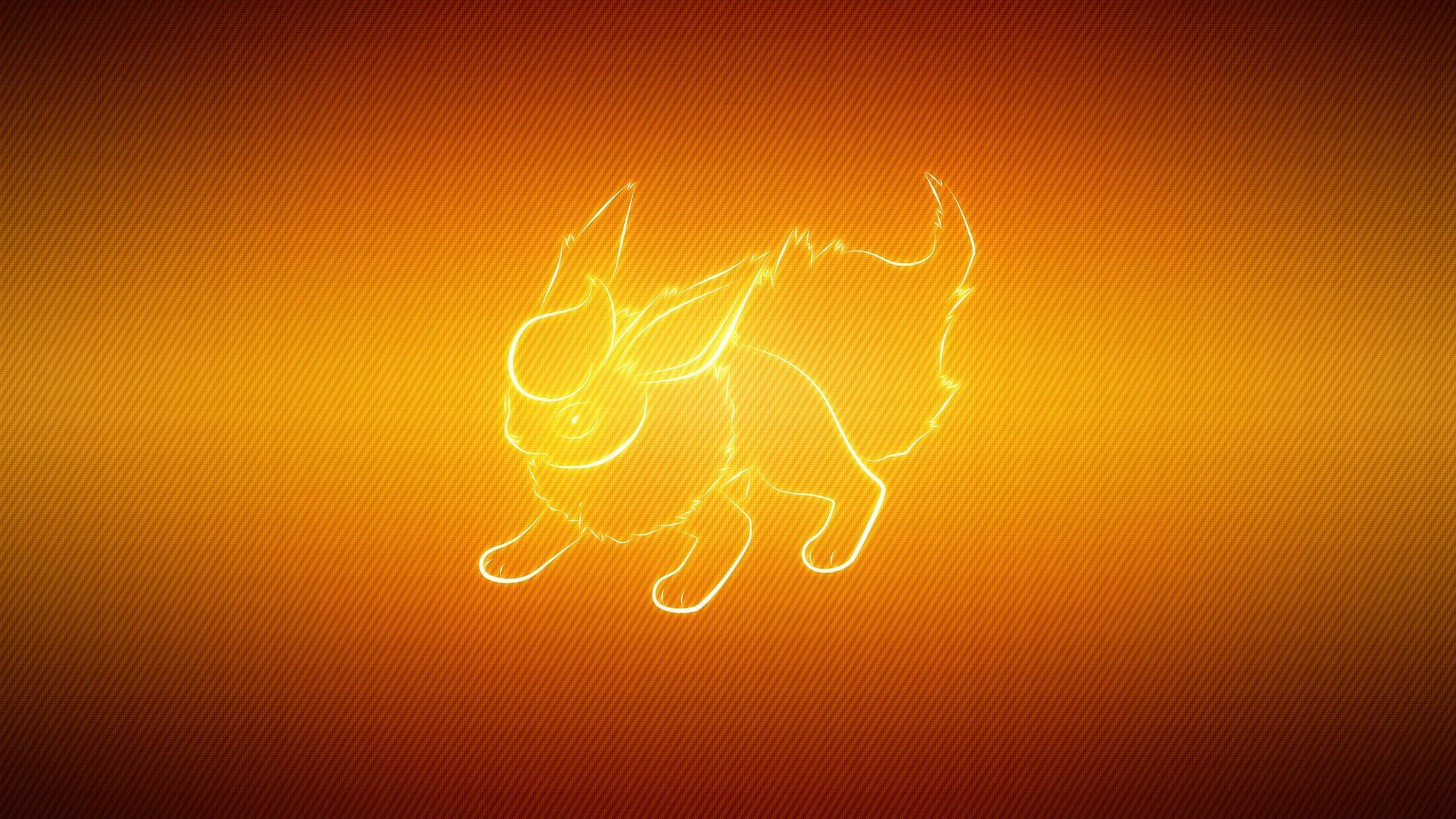 2048x1152 Download wallpaper 2048x1152 tail, animal, shape, pokemon, flareon