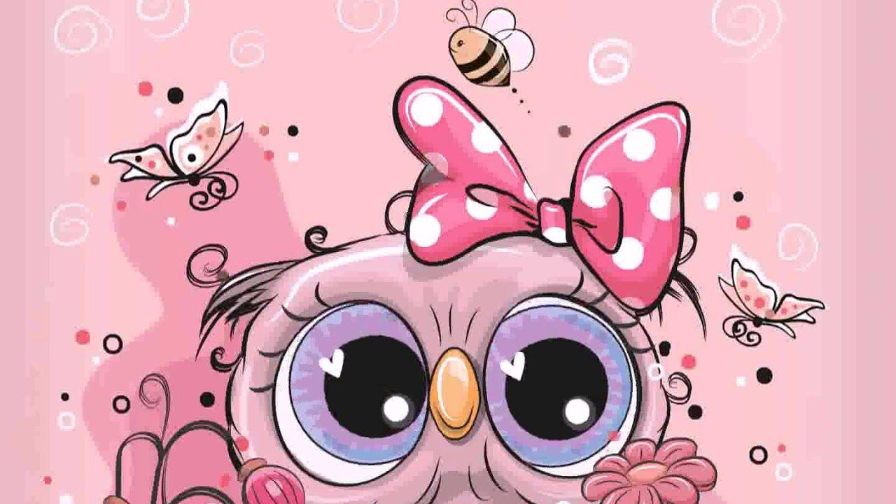 1280x720 Pink Baby Owl Animated Wallpaper