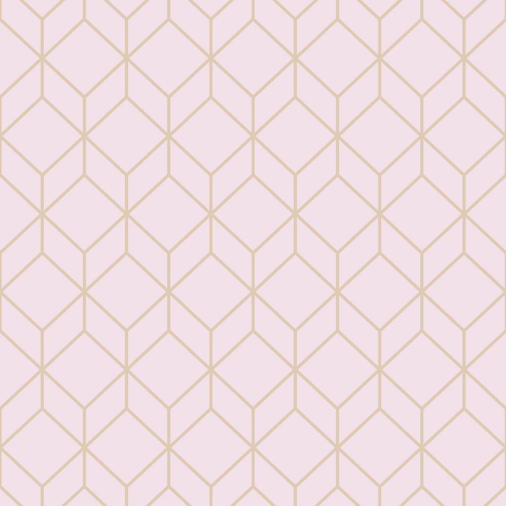 1000x1000 Graham & Brown Myrtle Geo Pink and Rose Gold Removable Wallpaper
