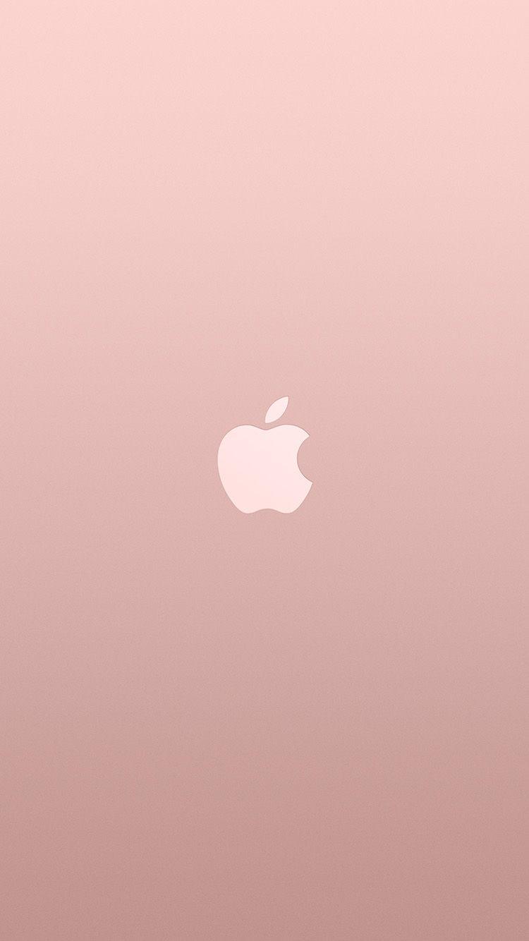 750x1334 Logo Apple Pink Rose Gold White Minimal Illustration Art