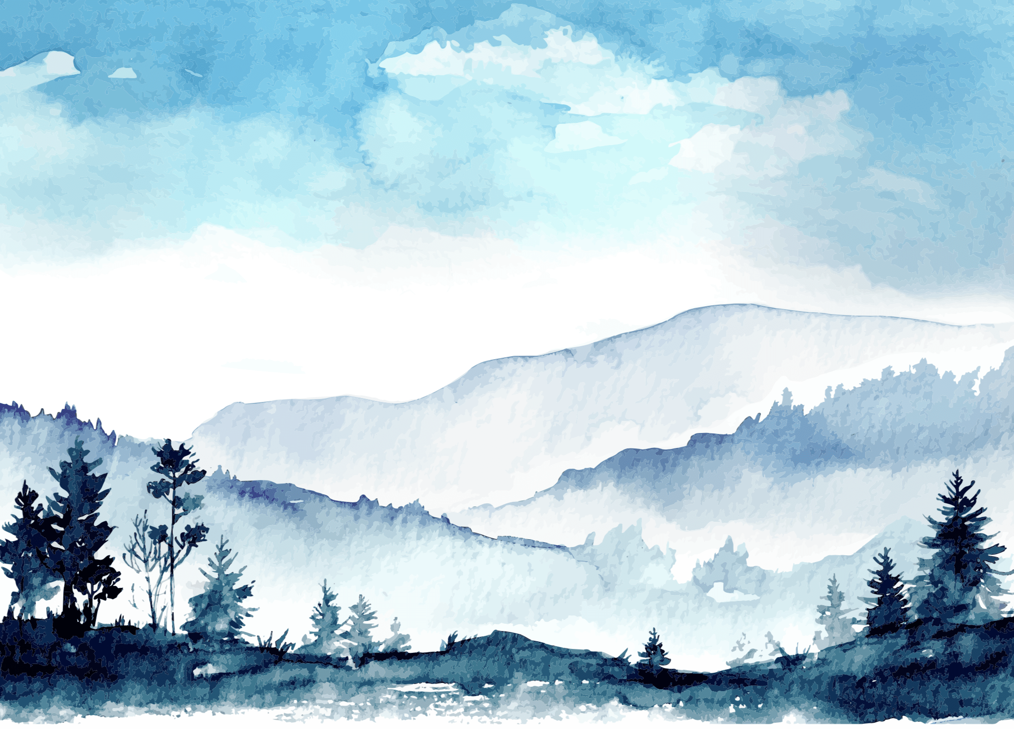 abstract watercolor landscape