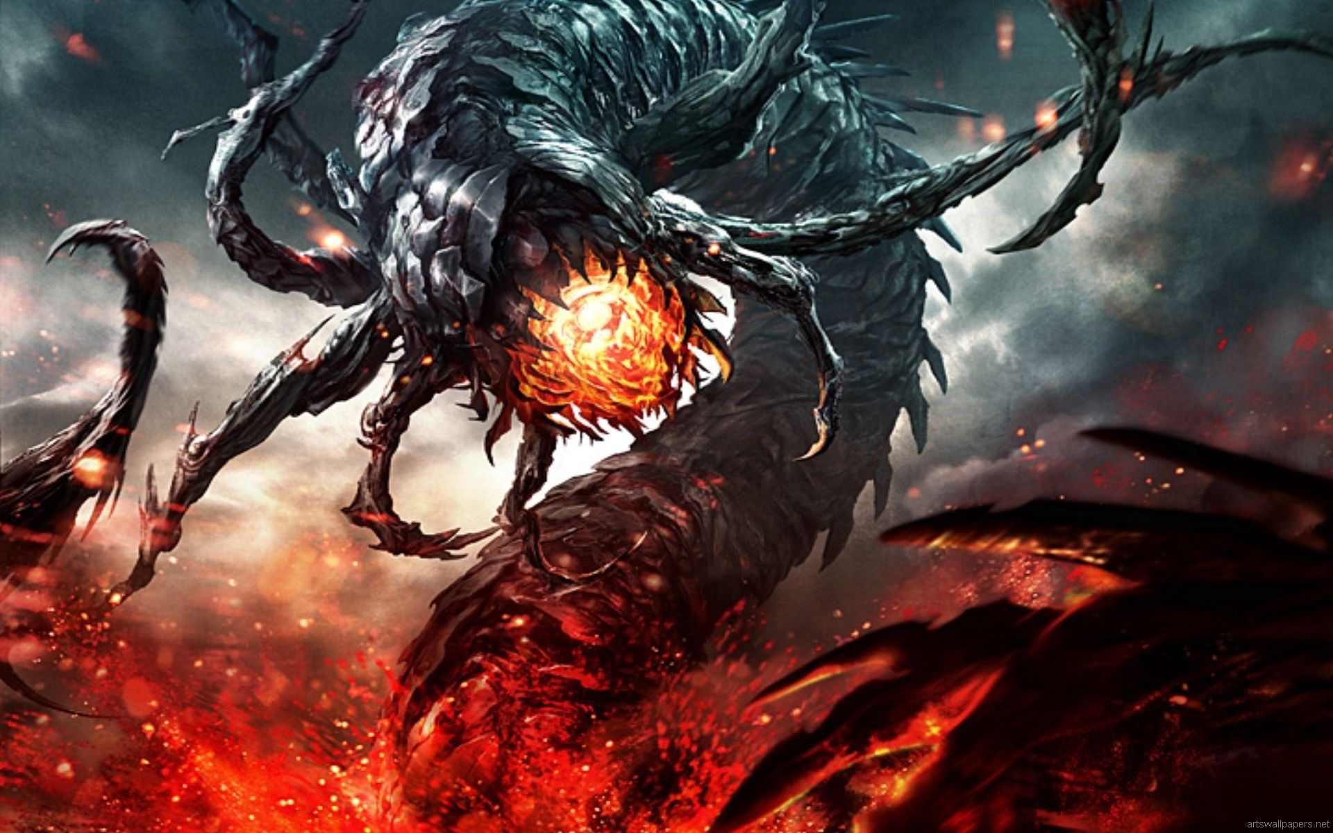 1920x1200 Fire monster Desktop wallpaper 1920x1200