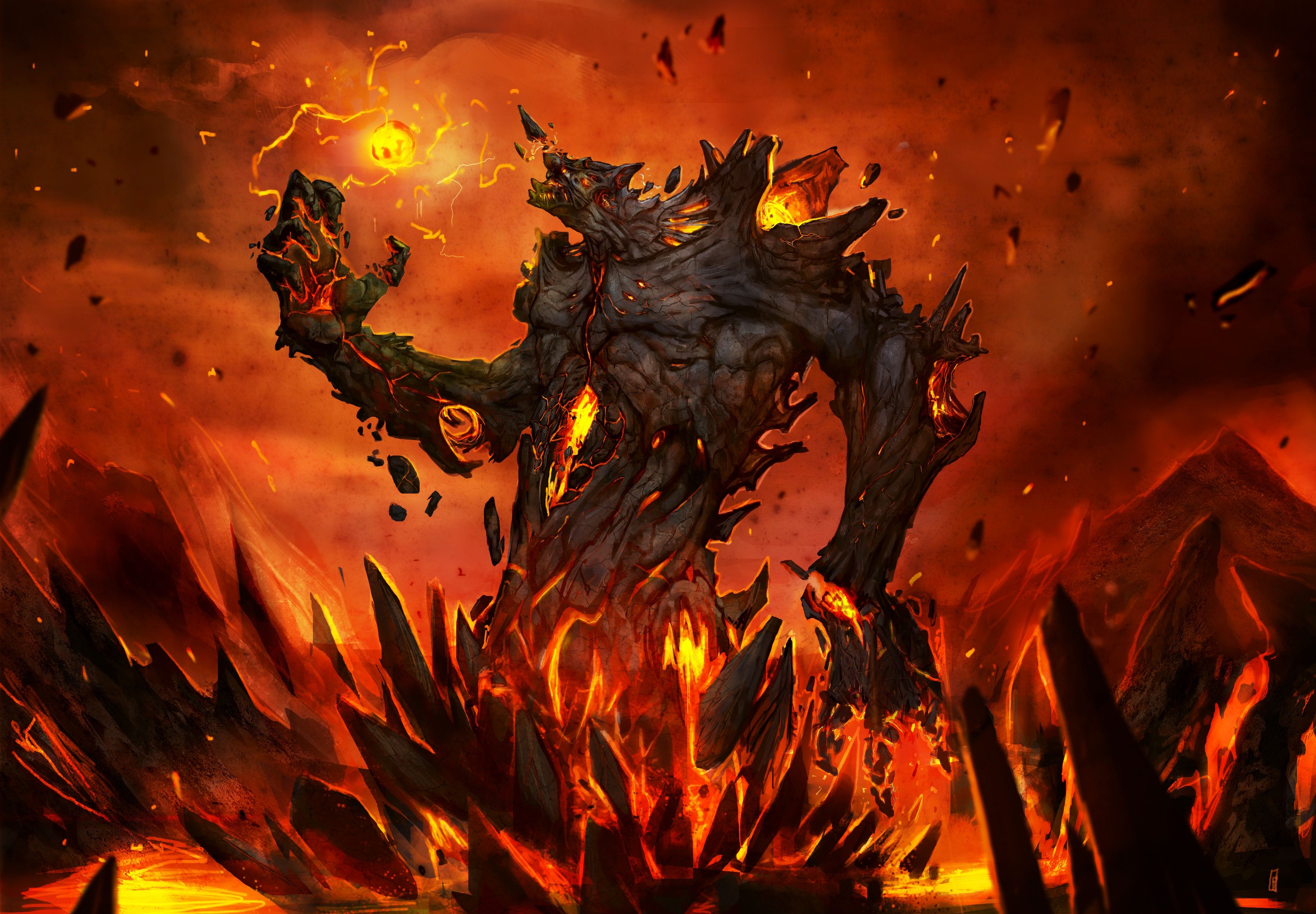 3600x2500 Wallpaper monster, Hell, horror, horror, birth, legend, monster, Legend for mobile and desktop, section фантастика, resolution 3600x2500
