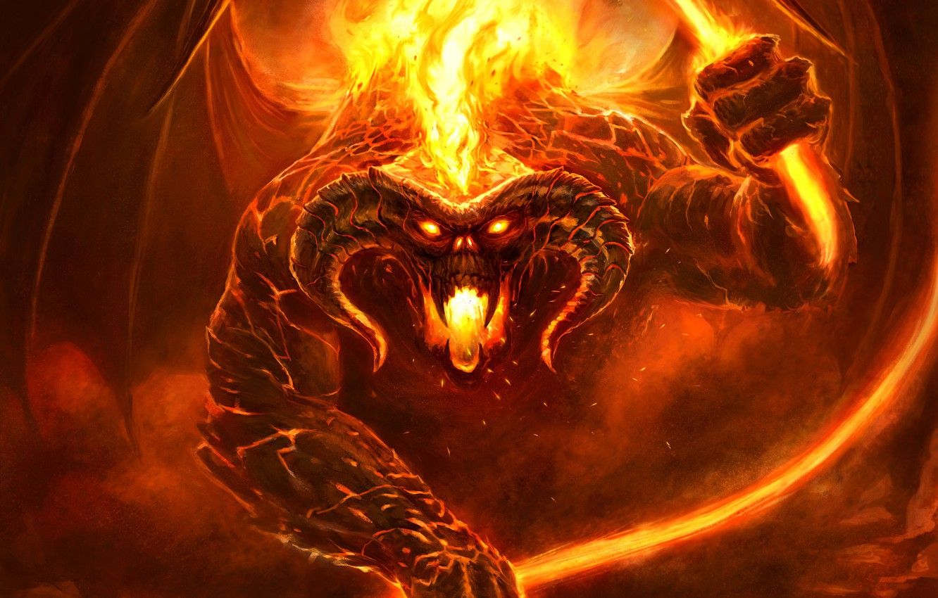 1332x850 Fire Monster Wallpaper