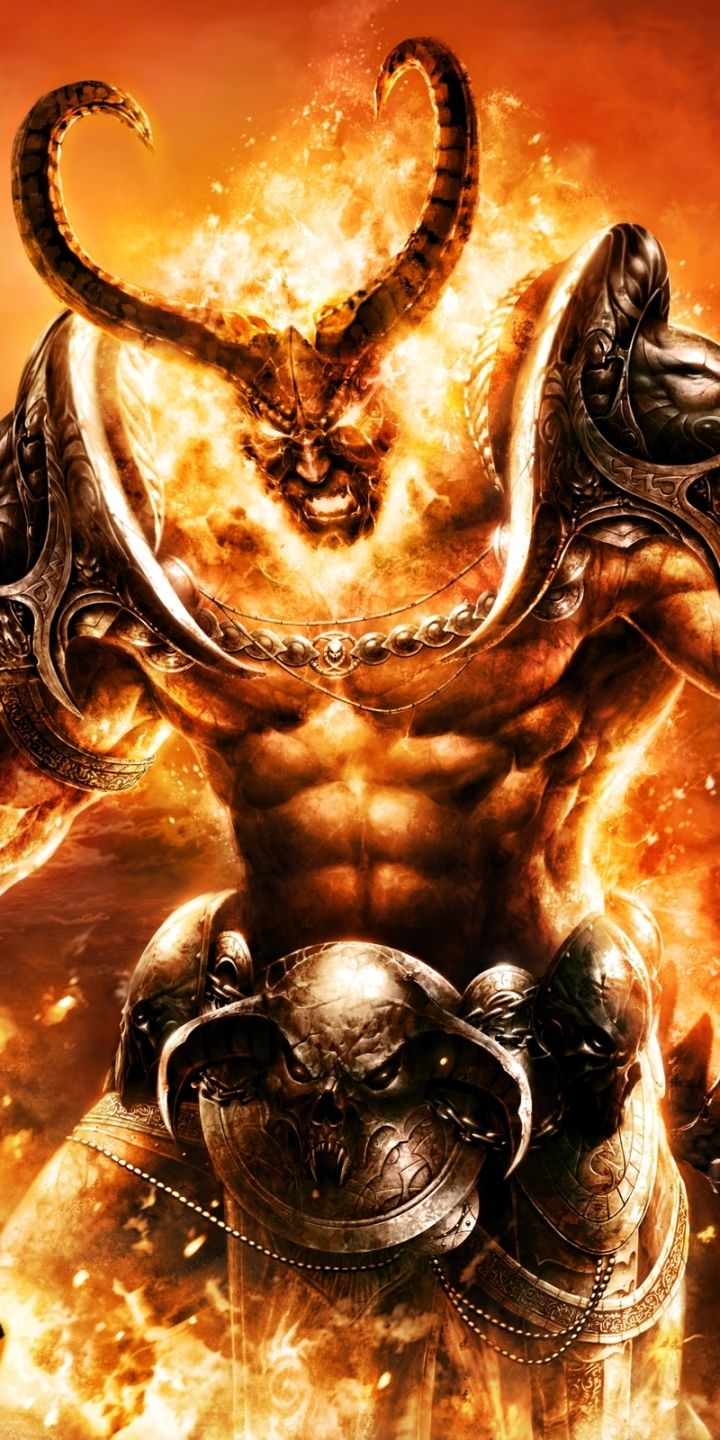 720x1440 Phone wallpaper: Demon, Video Game, World Of Warcraft, Warrior, Fire, Warcraft 1156206