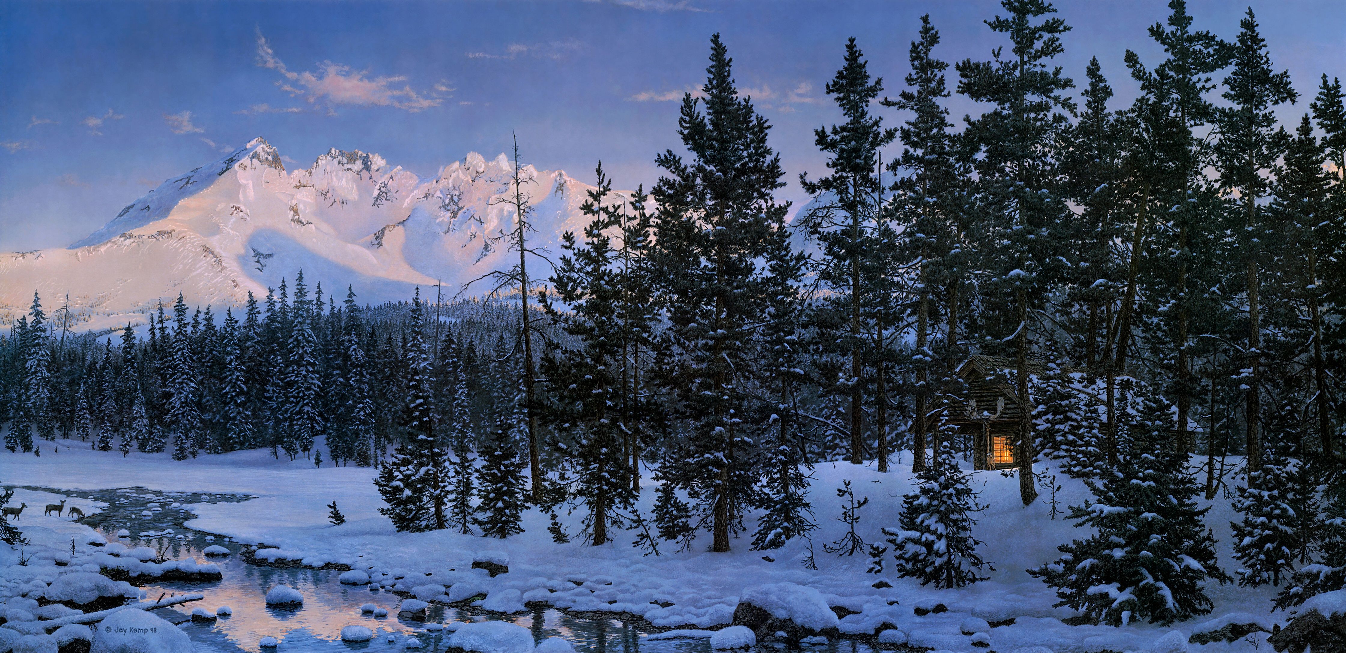 4482x2177 4K Ultra HD: Winter Mountain Hut