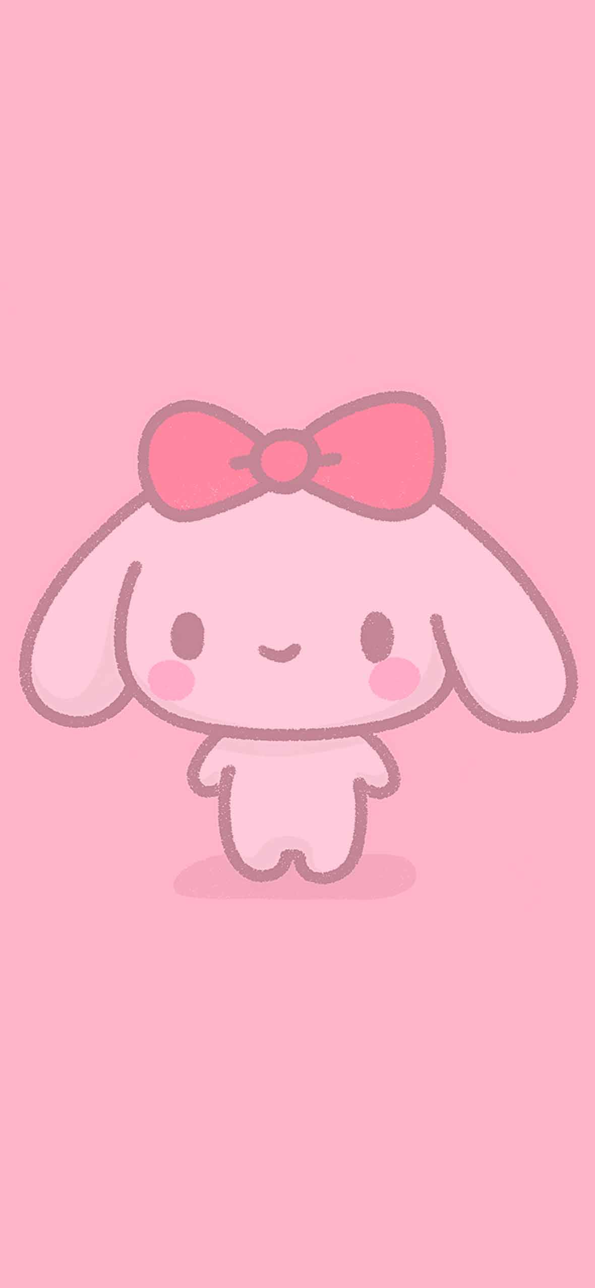 1180x2554 Cinnamoroll Minimalist Pink Aesthetic Wallpaper