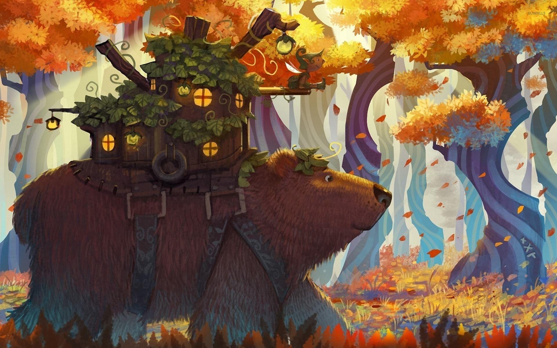 1920x1200 Fairy house on a bear wallpaper wallpaper