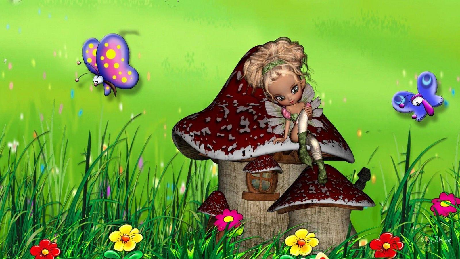 1600x900 Mushroom Fairy House HD desktop wallpaper : Widescreen : High