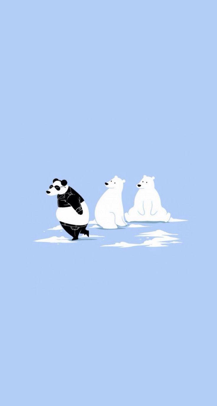 Gấu Bắc Cực di cư 736x1377 - Hình nền iPhone dễ thương và vui nhộn