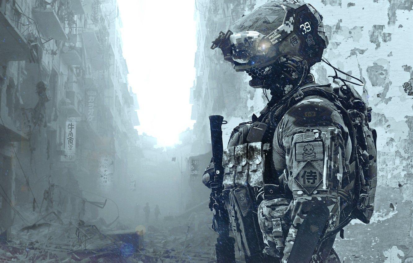 1332x850 Wallpaper soldiers, costume, the ruins, helmet, special forces