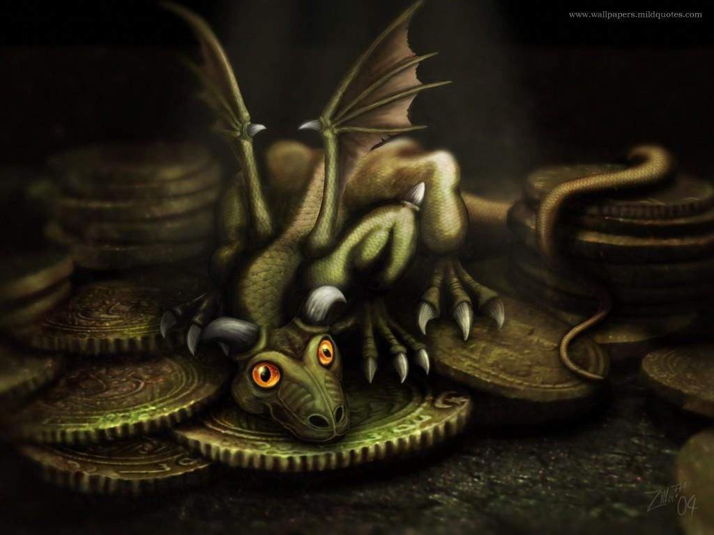 1024x768 Cute Dragons Wallpaper